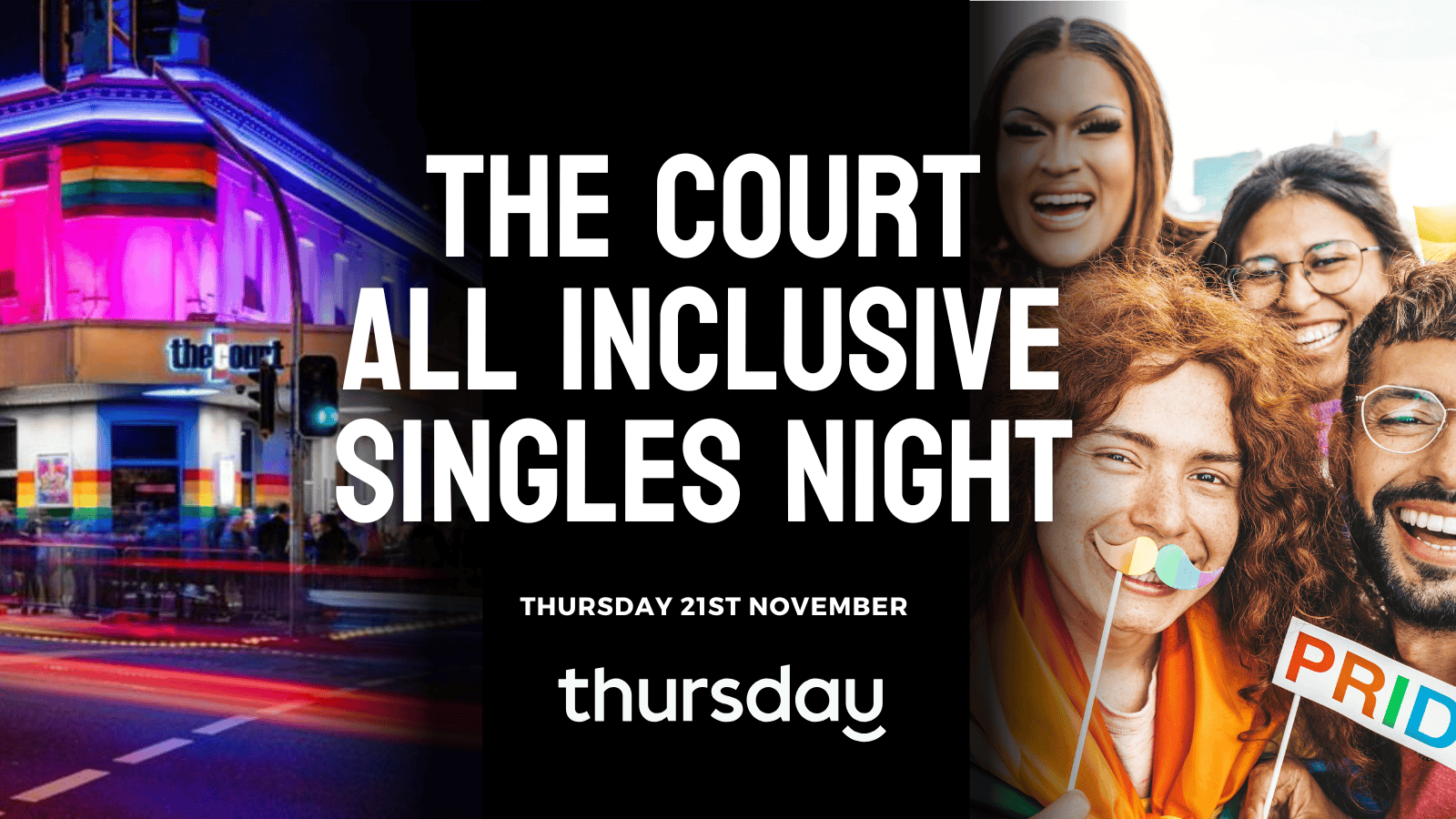 Thursday | LGBTQ+ & Straight Single Extravaganza @The Court | Perth