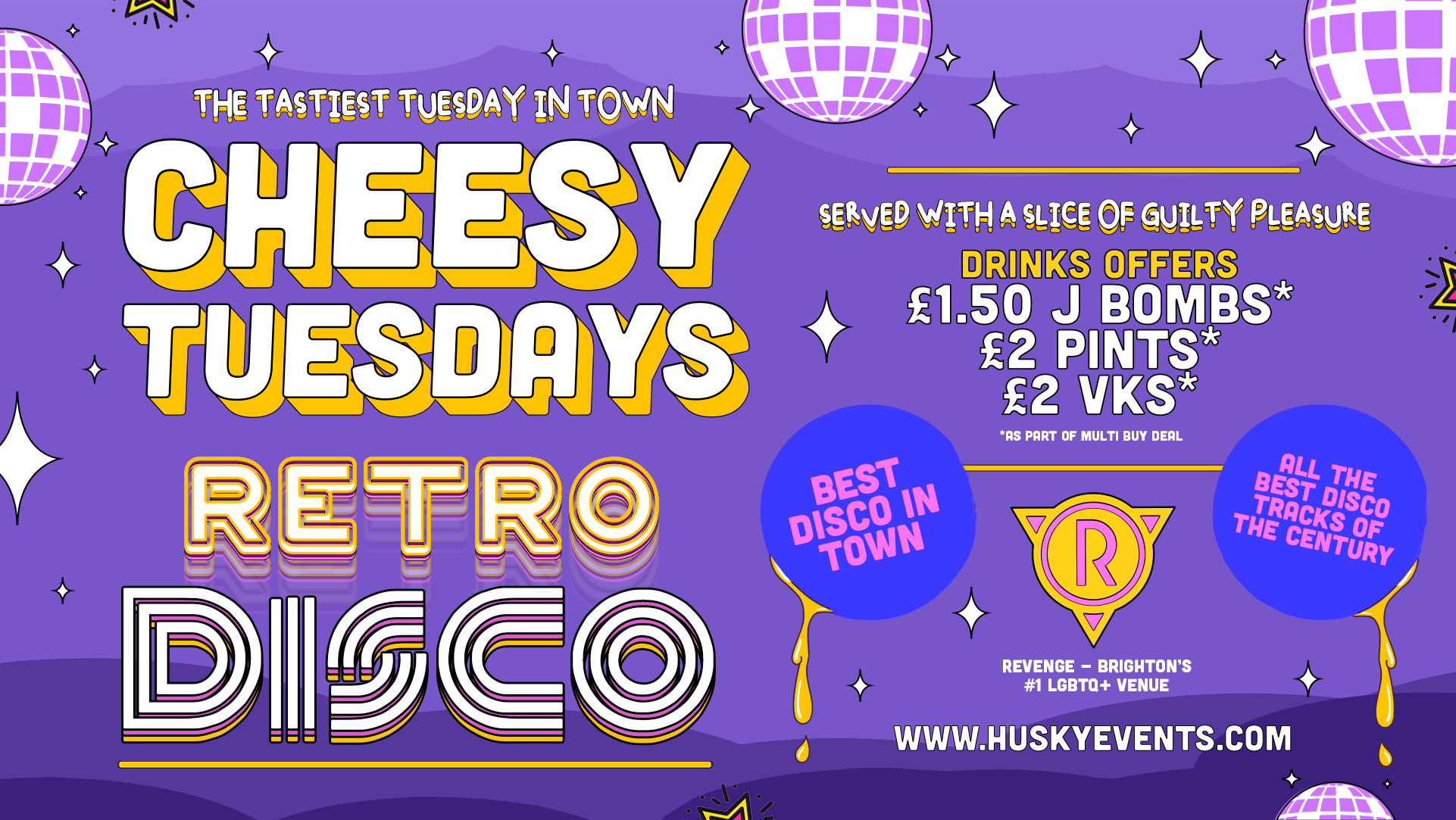 Cheesy Tuesdays | Retro Disco at Revenge | £1.50 Drinks