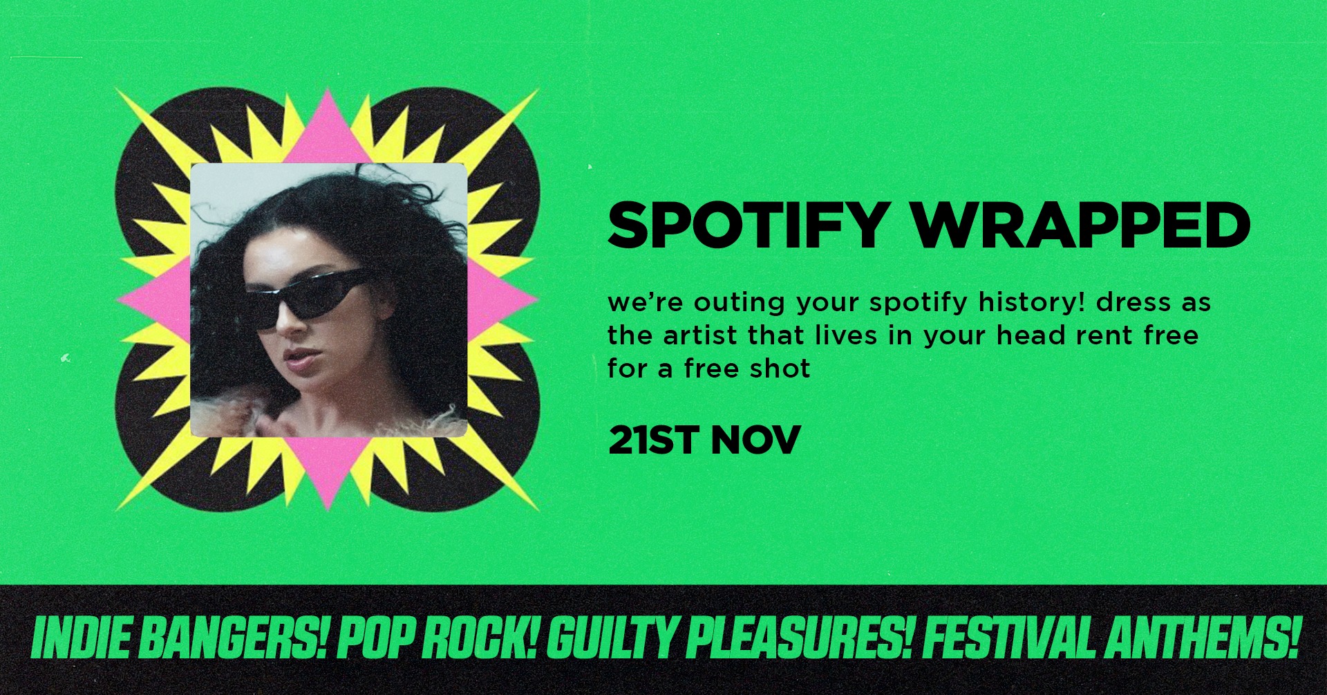 Indie Rock Night ∙ DRESS AS YOUR TOP SPOTIFY ARTIST *ONLY 10 £7 TICKETS LEFT*