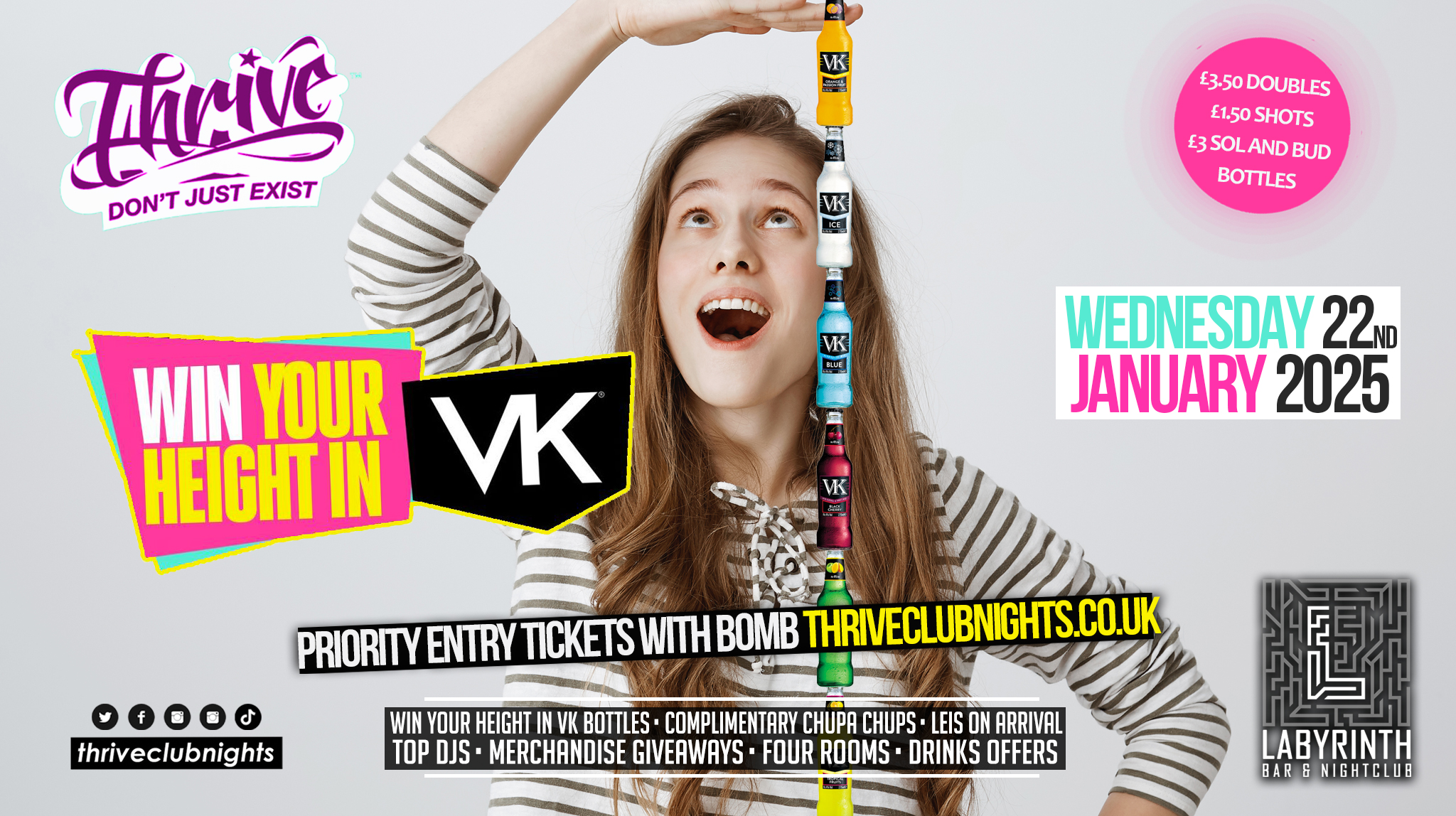 Thrive Wednesdays at Labs – WIN YOUR HEIGHT IN VK!! 🫠
