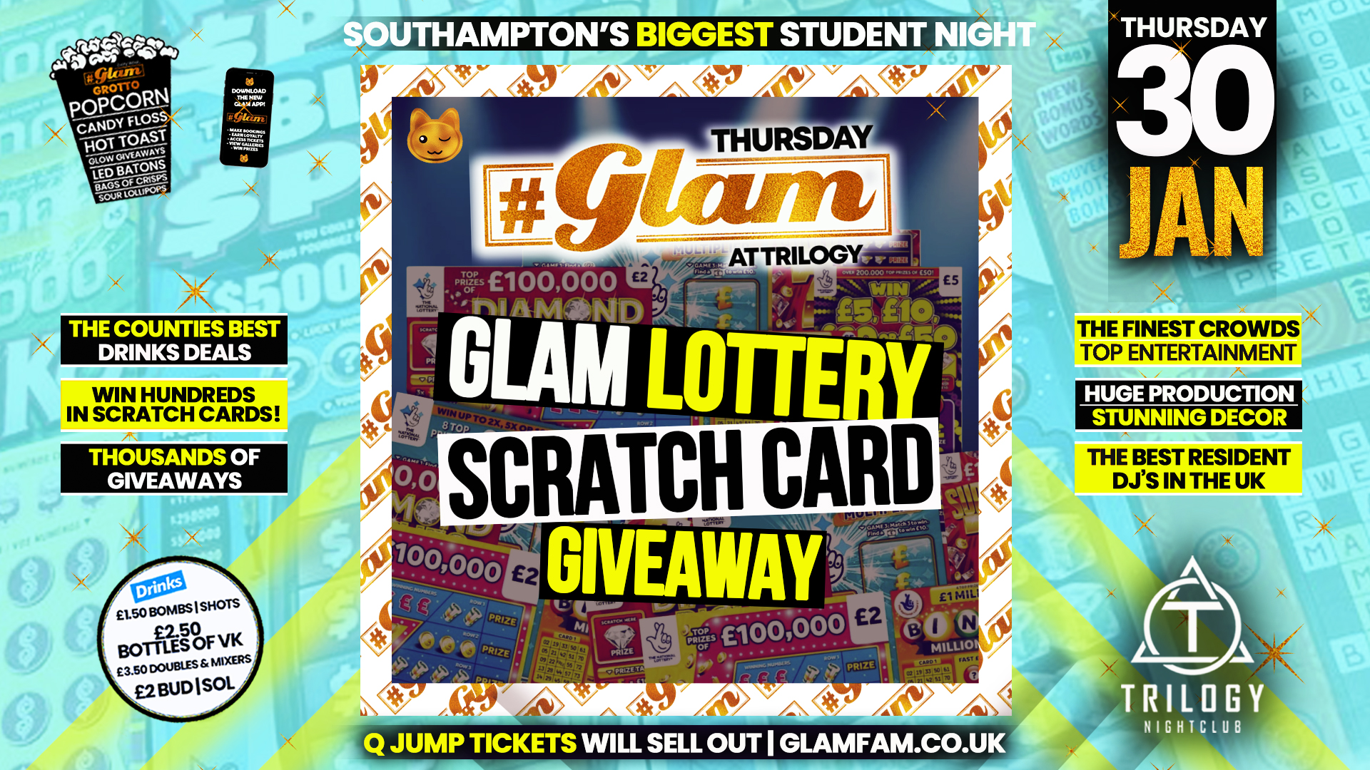 Glam Thursdays | 💰SCRATCH CARD GIVEAWAY 💷 | Southampton’s Biggest Student Night 😻