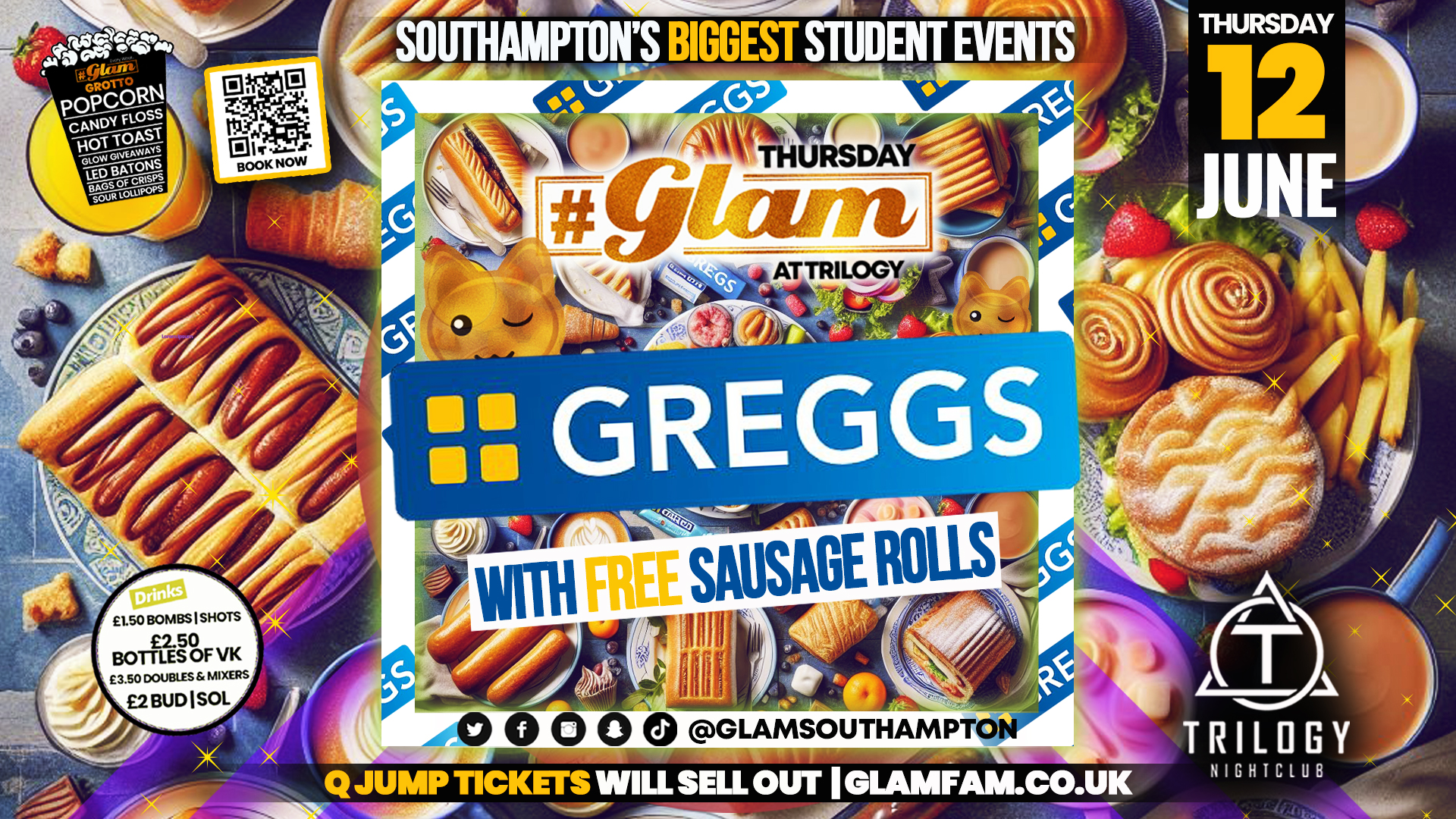 Glam Thursdays | Greggs Party! 🥐 Southampton’s Biggest Student Night 😻