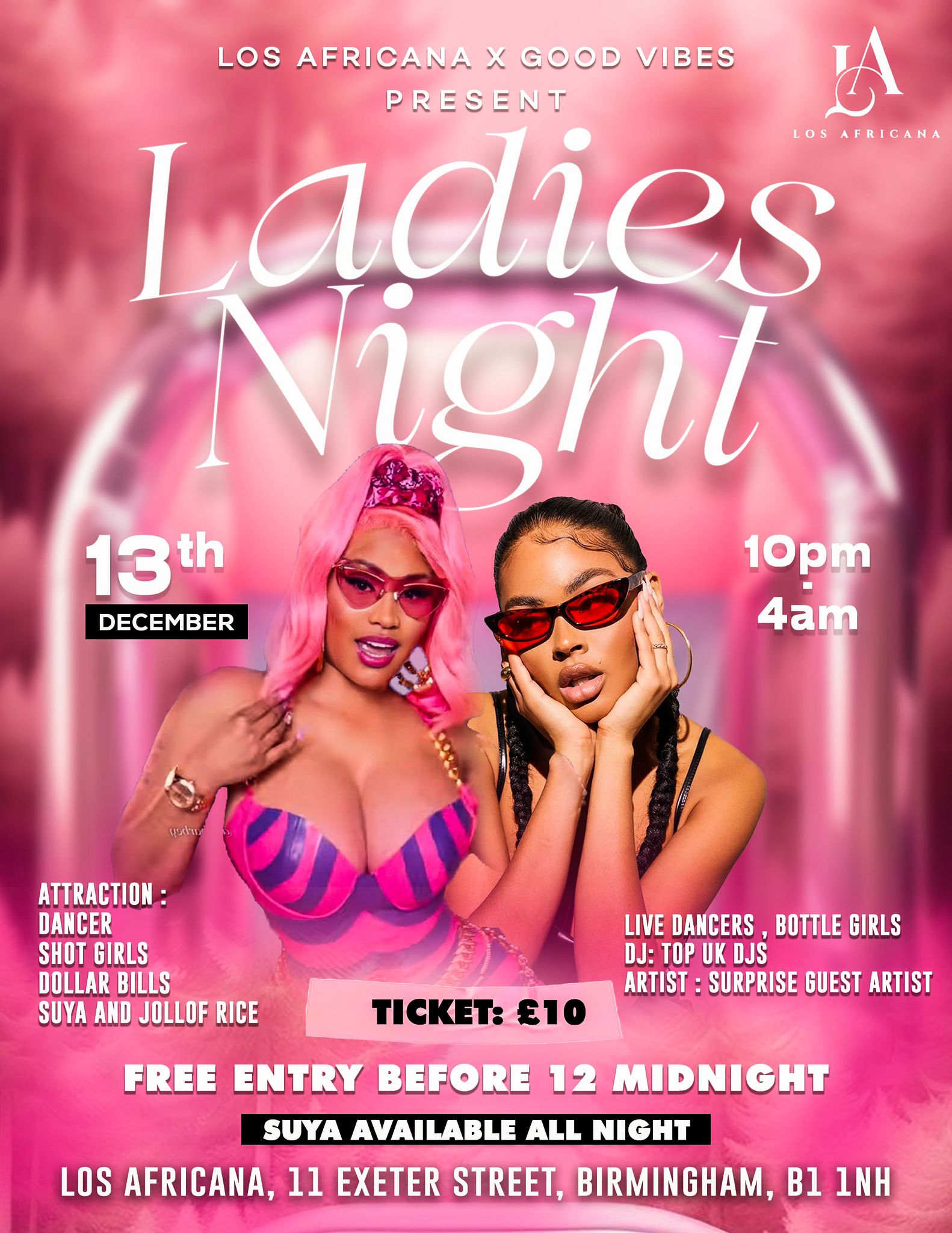 LA x GOOD VIBES – Exclusive Ladies Night | FREE FOR LADIES | SHISHA & SUYA ALL NIGHT😱