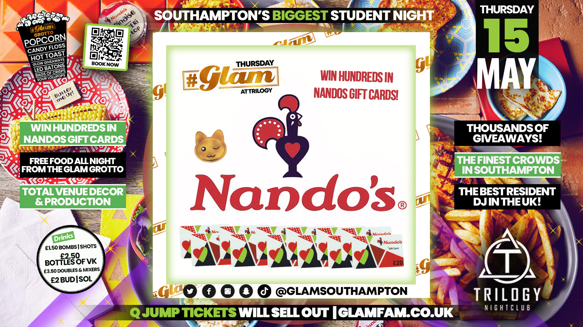 Glam Thursdays | NANDOS TAKEOVER 😋 | Southampton’s Biggest Student Night 😻