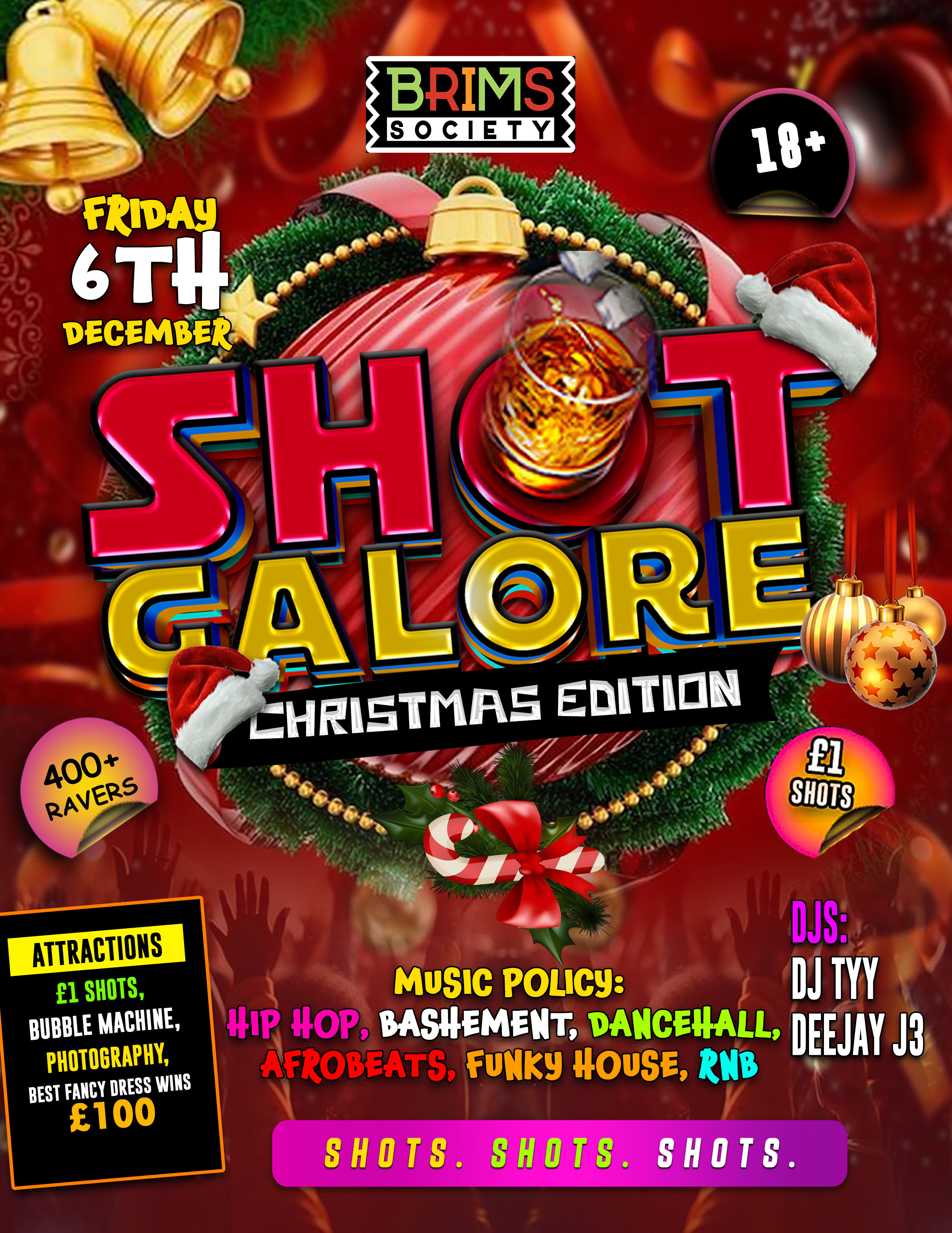 SHOTS GALORE BIRMINGHAMS BIGGEST FREE EVENT – CHRISTMAS EDITION