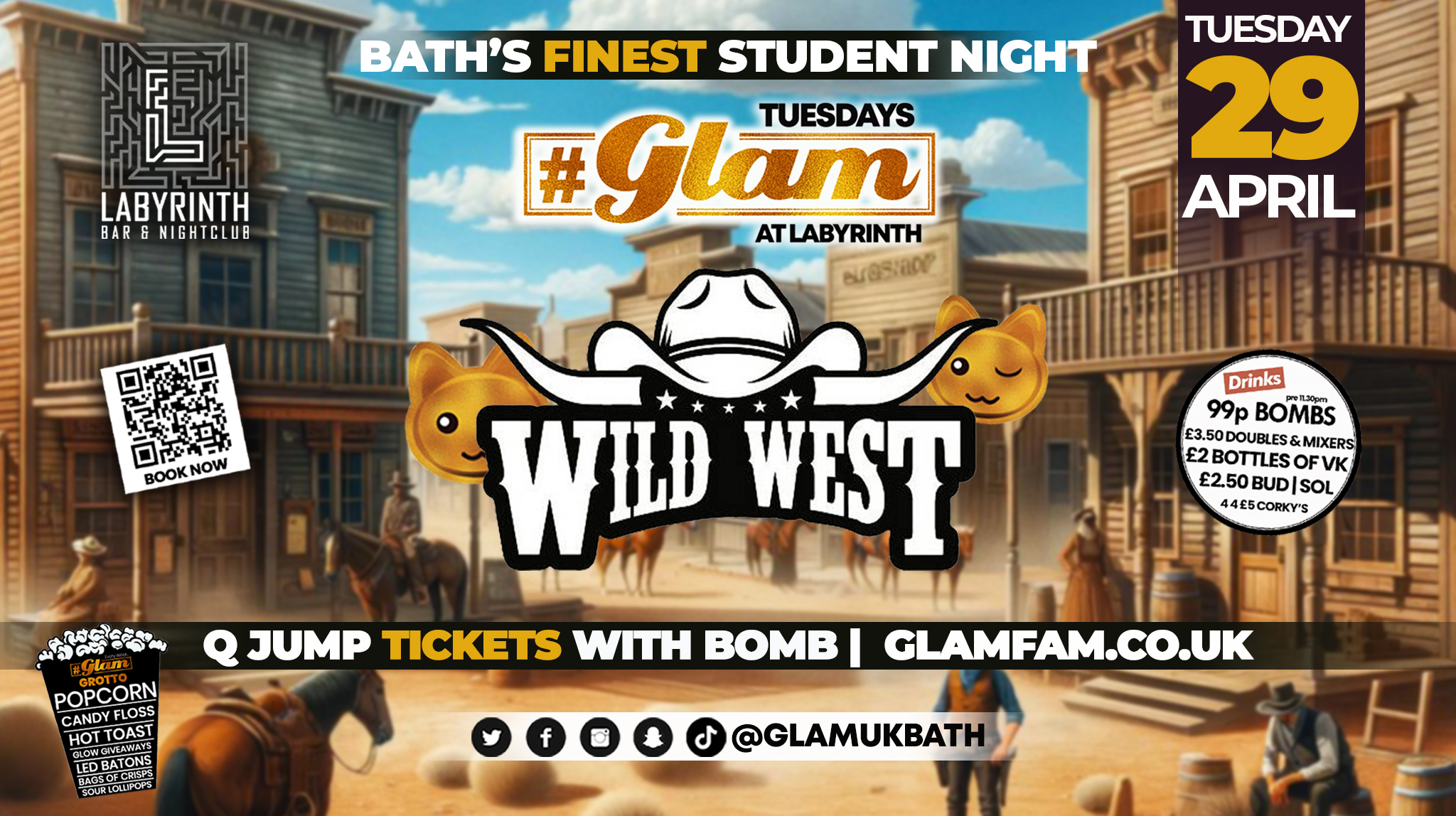 Glam – AMERICAN WILD WEST PARTY! 🤠| Tuesdays at Labs 😻