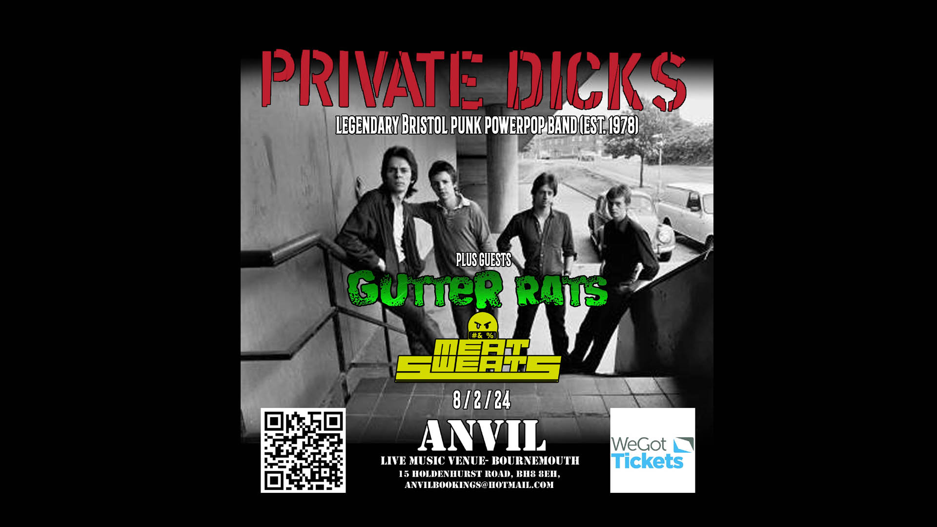 PRIVATE DICKS / GUTTER RATS / MEAT SWEATS Legendary Bristol Punk est.1978