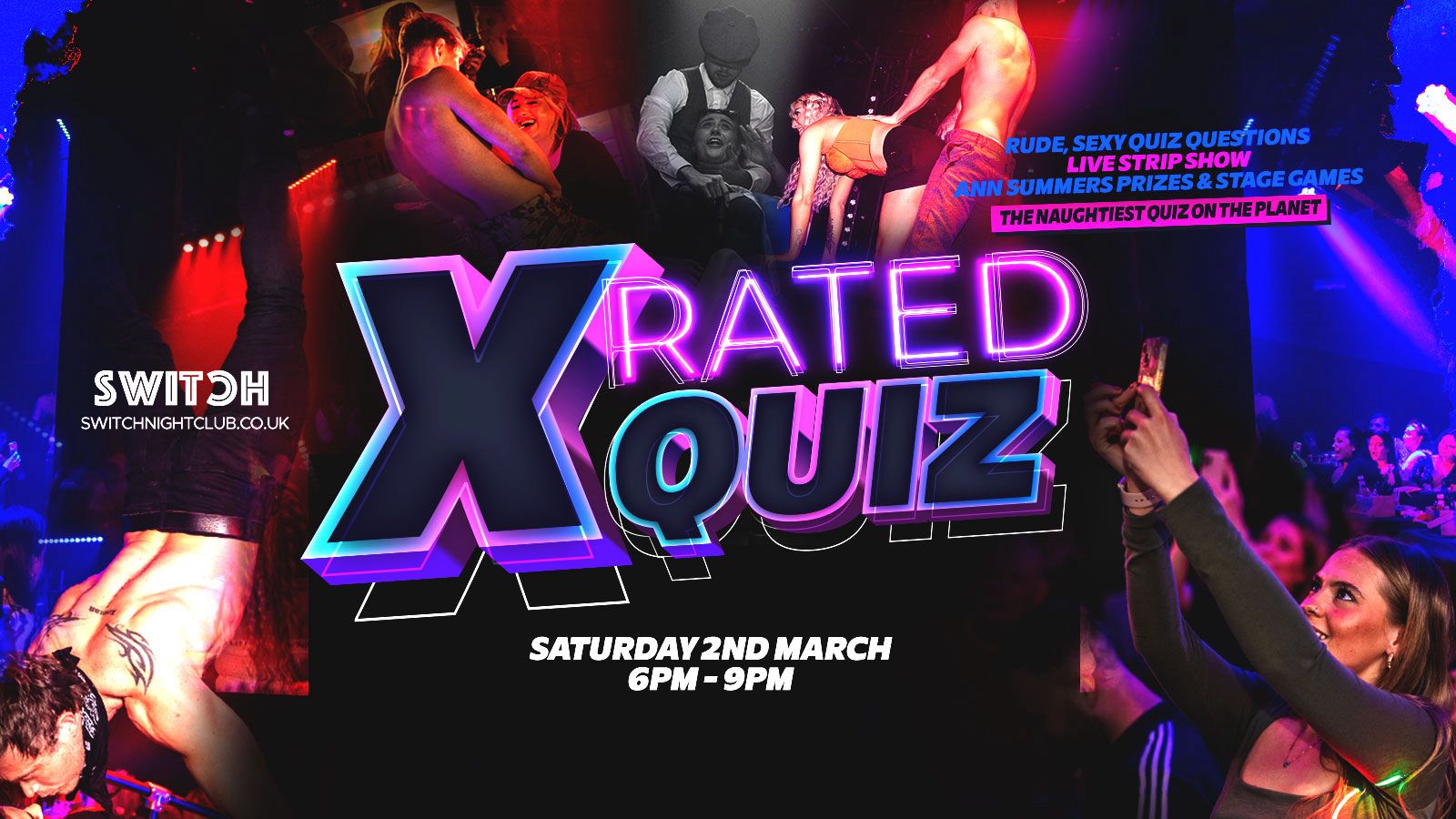 X Rated Quiz ft Live Strip Show at Switch Nightclub, Preston on 2nd Mar |  Fatsoma