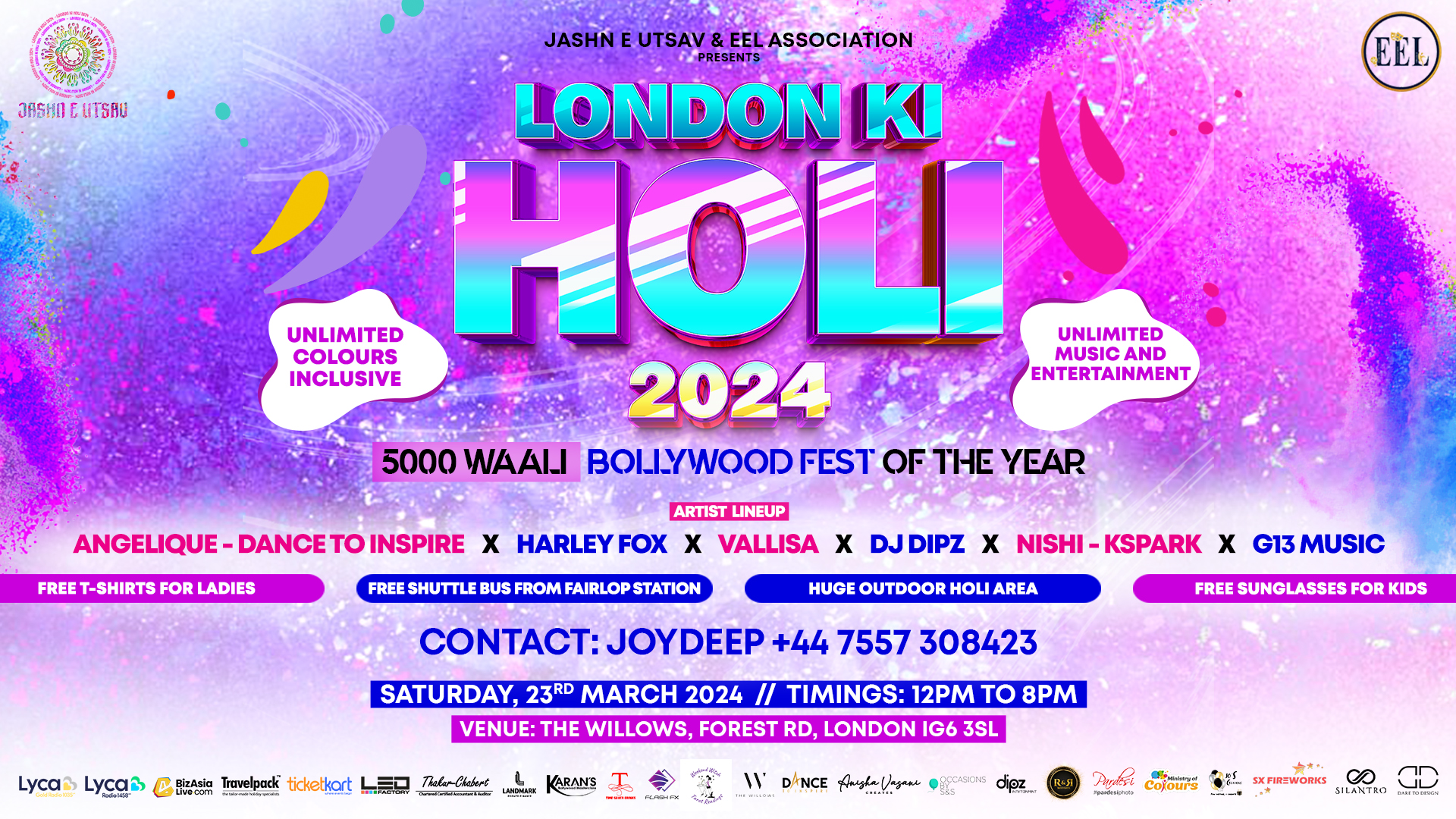 London ki Holi festival 2024 at The Willows, London on 23rd Mar Fatsoma