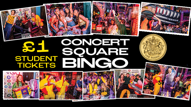 £1 CONCERT SQUARE BINGO – Mondays at Einstein, Concert Square – WIN CASH PRIZES / WIN DRINKS / WIN BIG PRIZES / WIN STUPID PRIZES