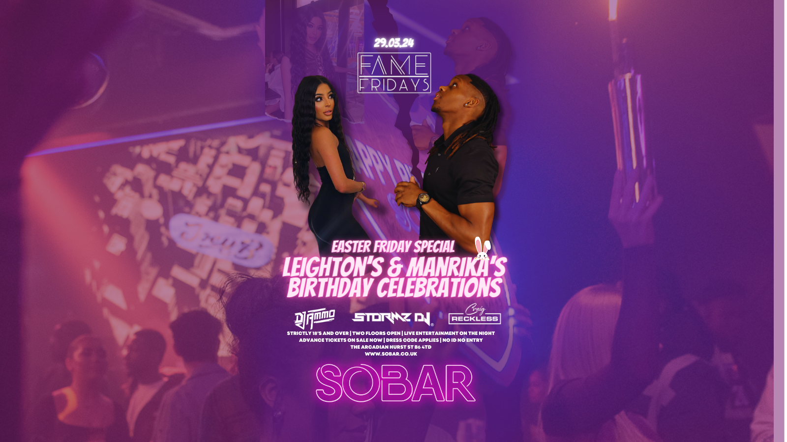 SOBAR  – FAME FRIDAYS – MANRIKA & LEIGHTON BIRTHDAY!