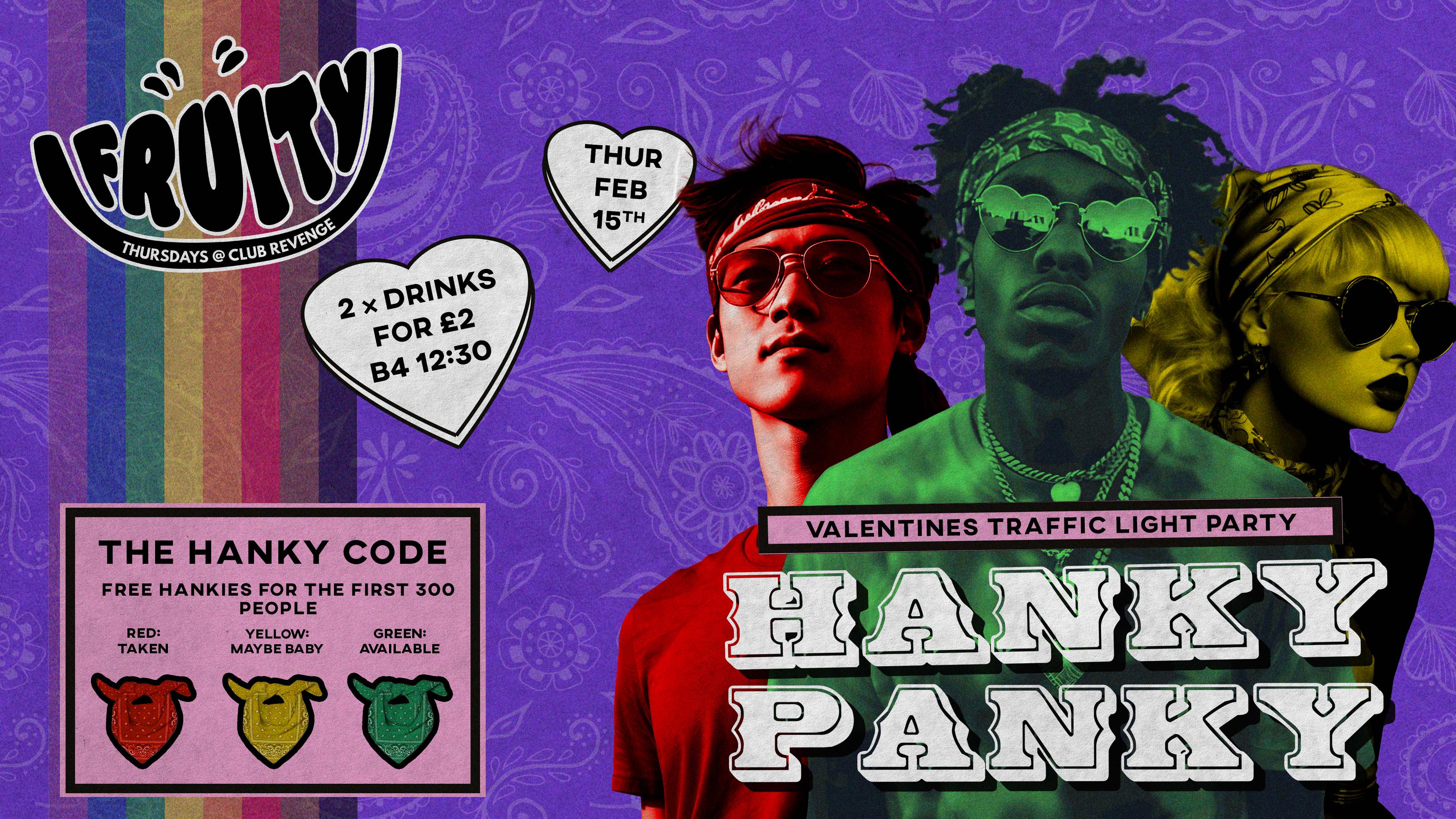 Hanky Panky: Valentines Traffic Light Party – Fruity Thursdays at Club Revenge