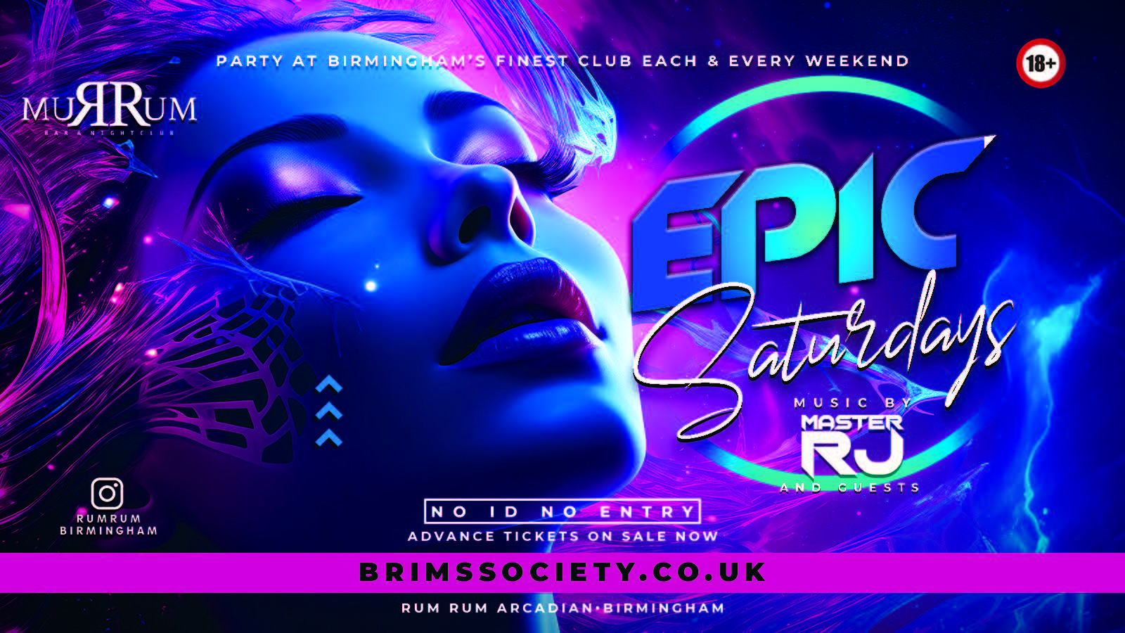 EPIC SATURDAYS AT RUM RUM 🔞 – GIVEAWAY 100 x FREE ENTRY TICKETS