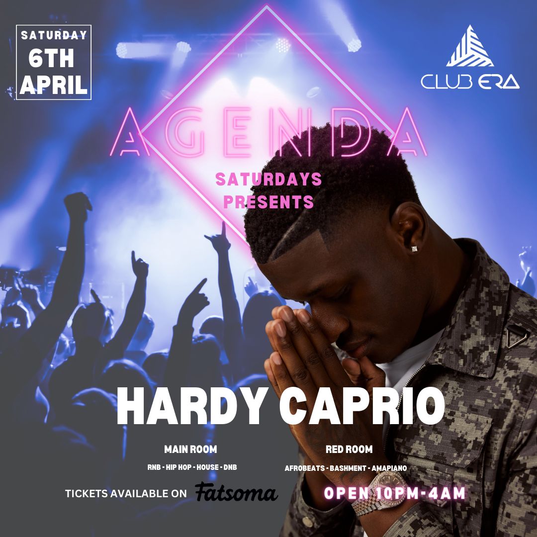 AGENDA SATURDAYS PRESENTS HARDY CAPRIO – TONIGHT