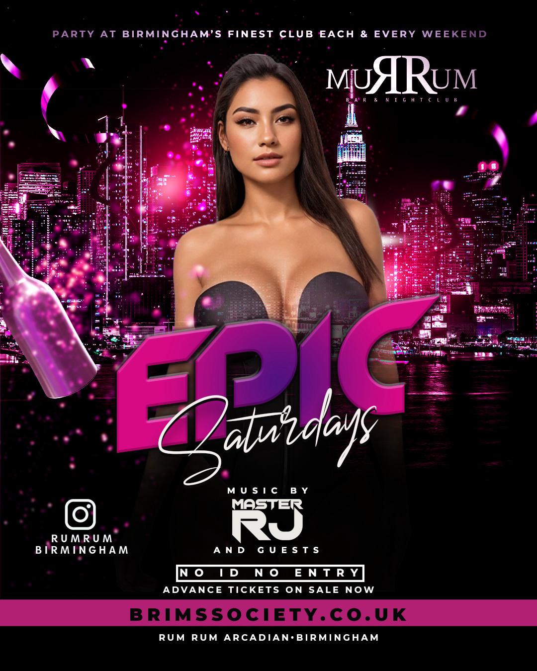 EPIC SATURDAYS AT RUM RUM 🔞 – GIVEAWAY 100 x FREE ENTRY TICKETS