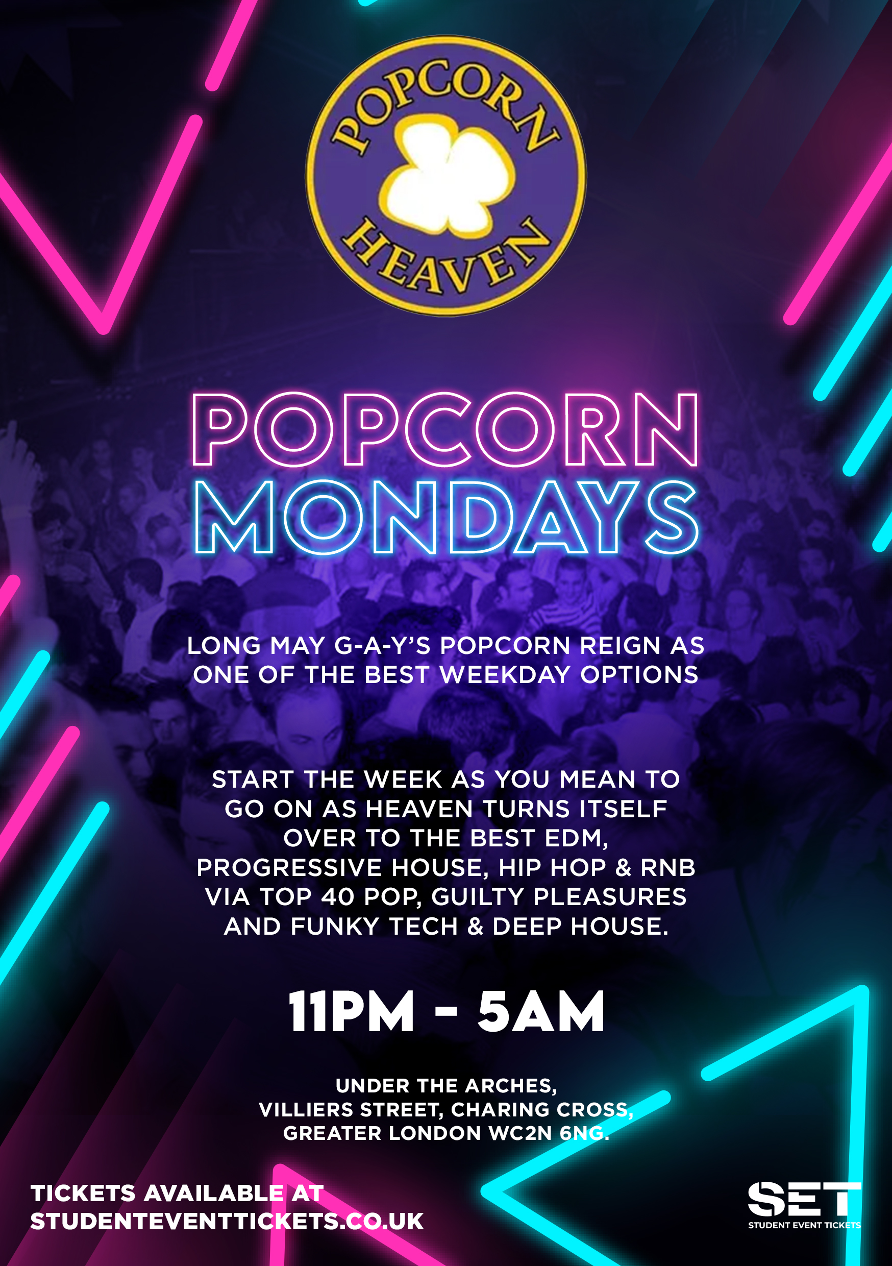 POPCORN HEAVEN MONDAY 4TH MARCH at Heaven, London on 4th Mar Fatsoma