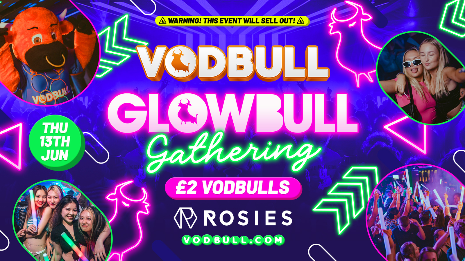 🧡 VODBULL at ROSIES!! [FINAL TIX]🌟GLOWBULL GATHERING🌟 13/06 🧡