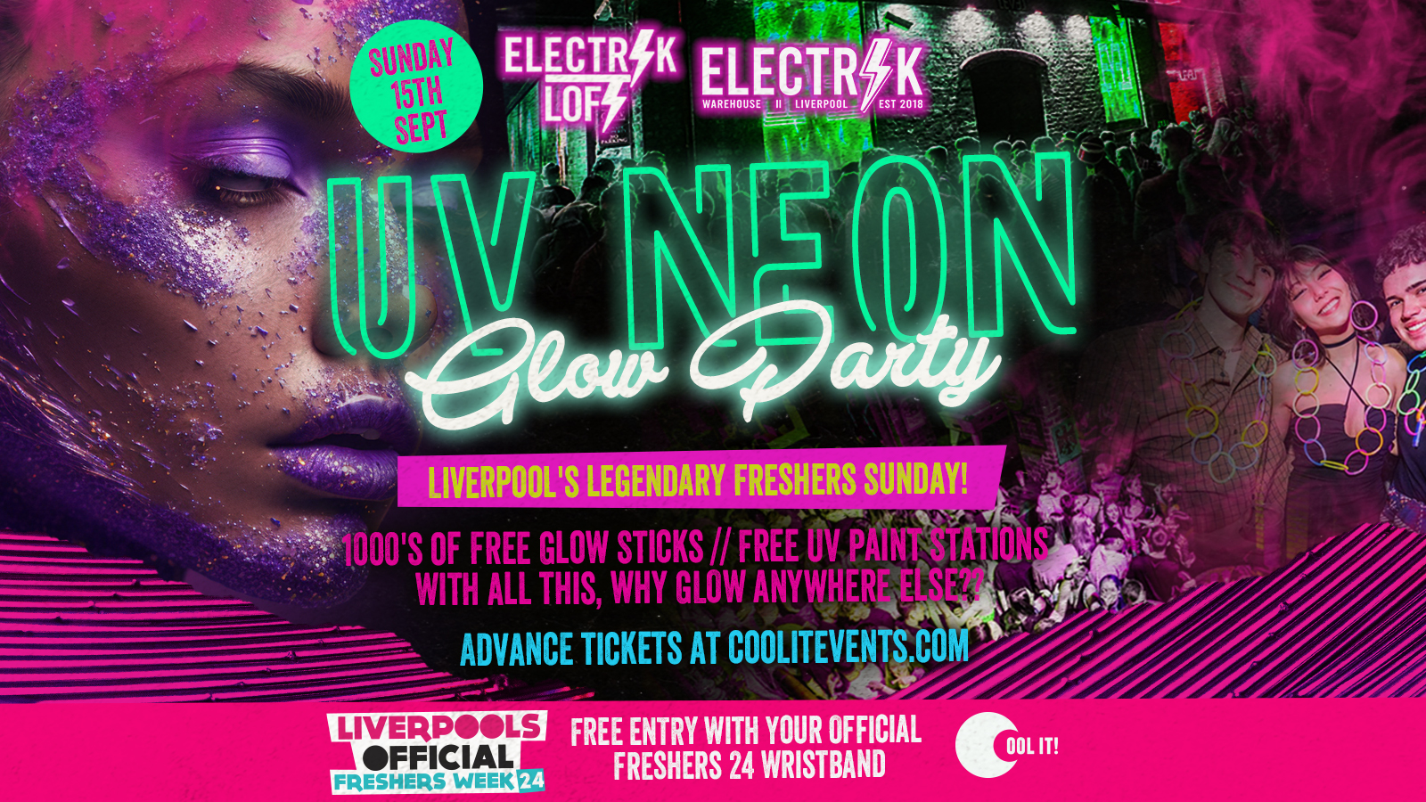 DAY 1 – OFFICIAL – EVENT 2: UV Neon Glow Party : The Legendary Freshers Sunday