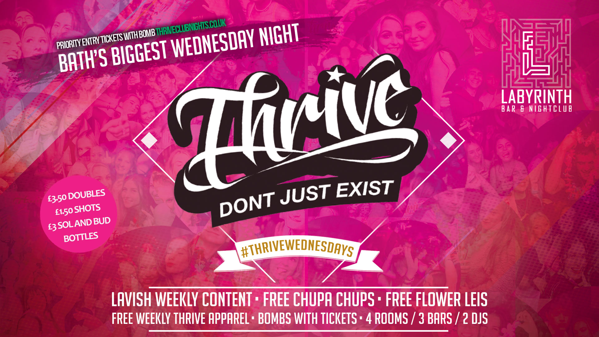 Thrive Wednesdays – Bath’s Biggest Wednesday Night! ❤️‍🔥