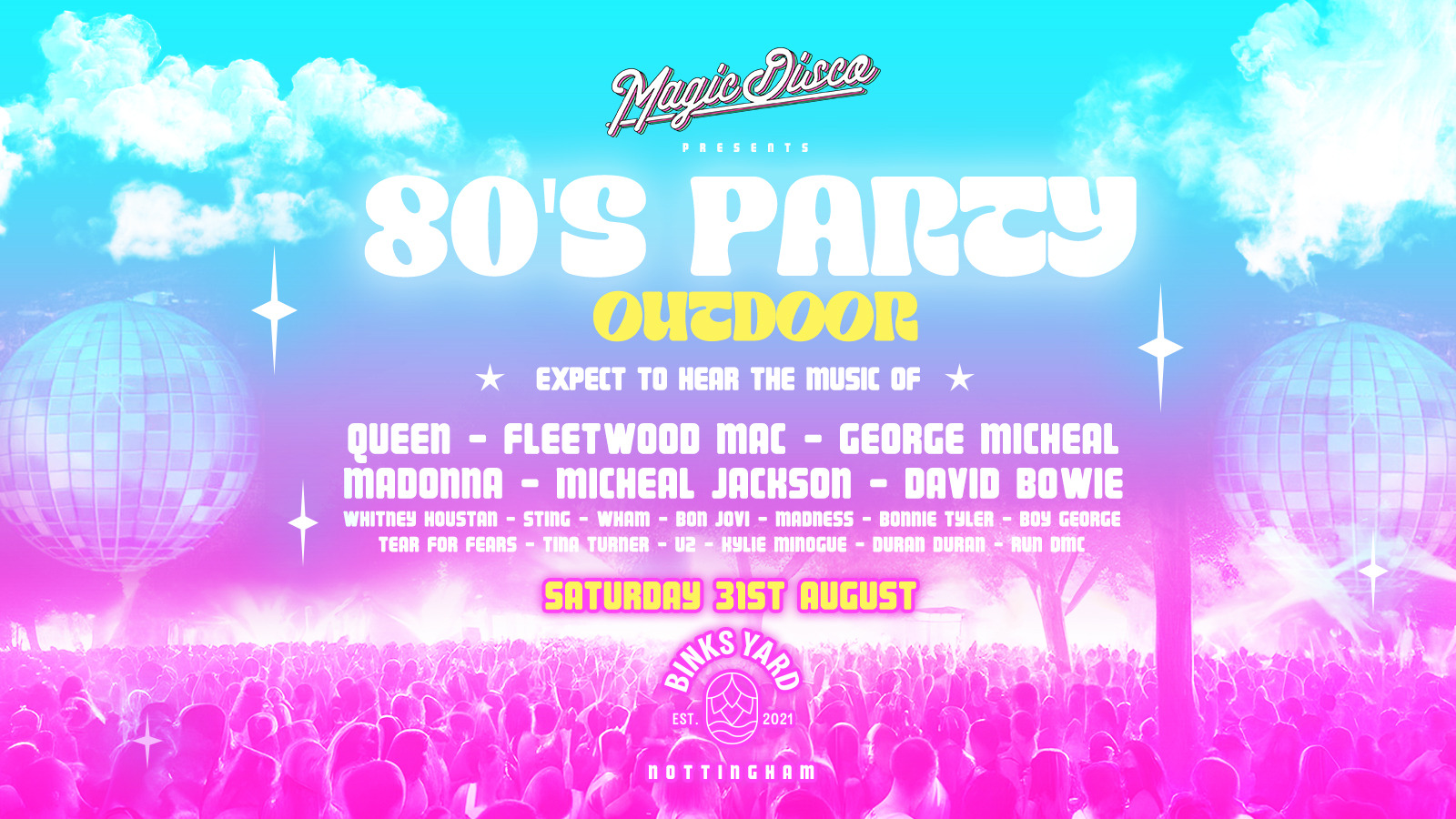 Summer Outdoor 80s Festival – Sat 31st Aug – Binks Yard [TICKETS SELLING FAST!]