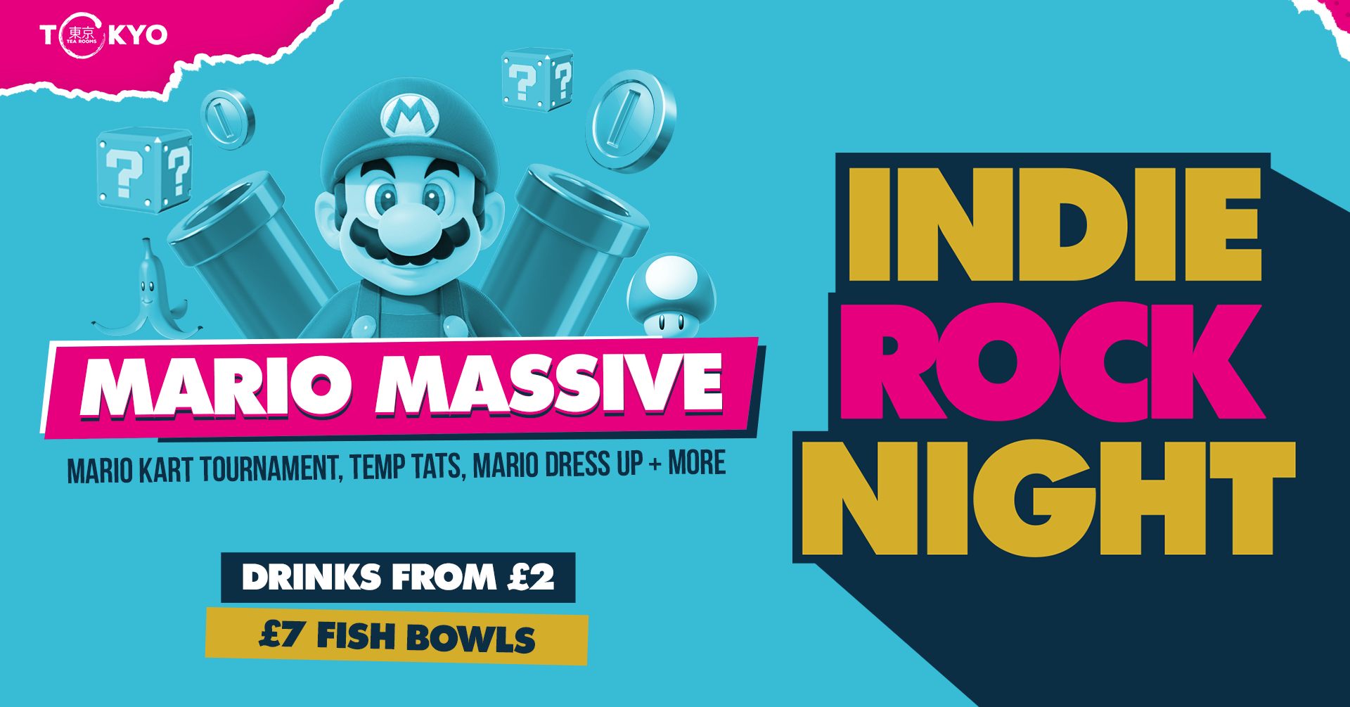 Indie Rock Night ∙ MARIO MASSIVE *LAST 50 ONLINE TICKETS*