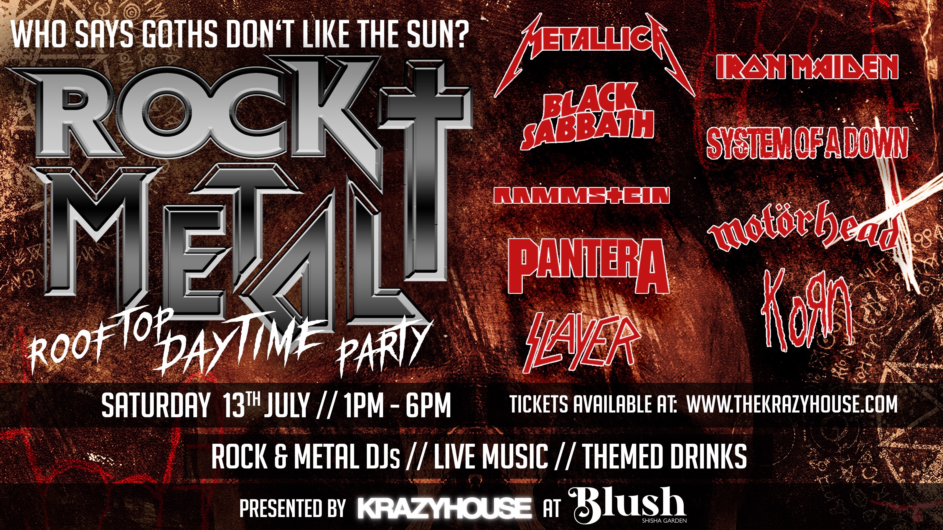 FREE – ROCK & METAL Rooftop Daytime Rave – Presented by The Krazyhouse