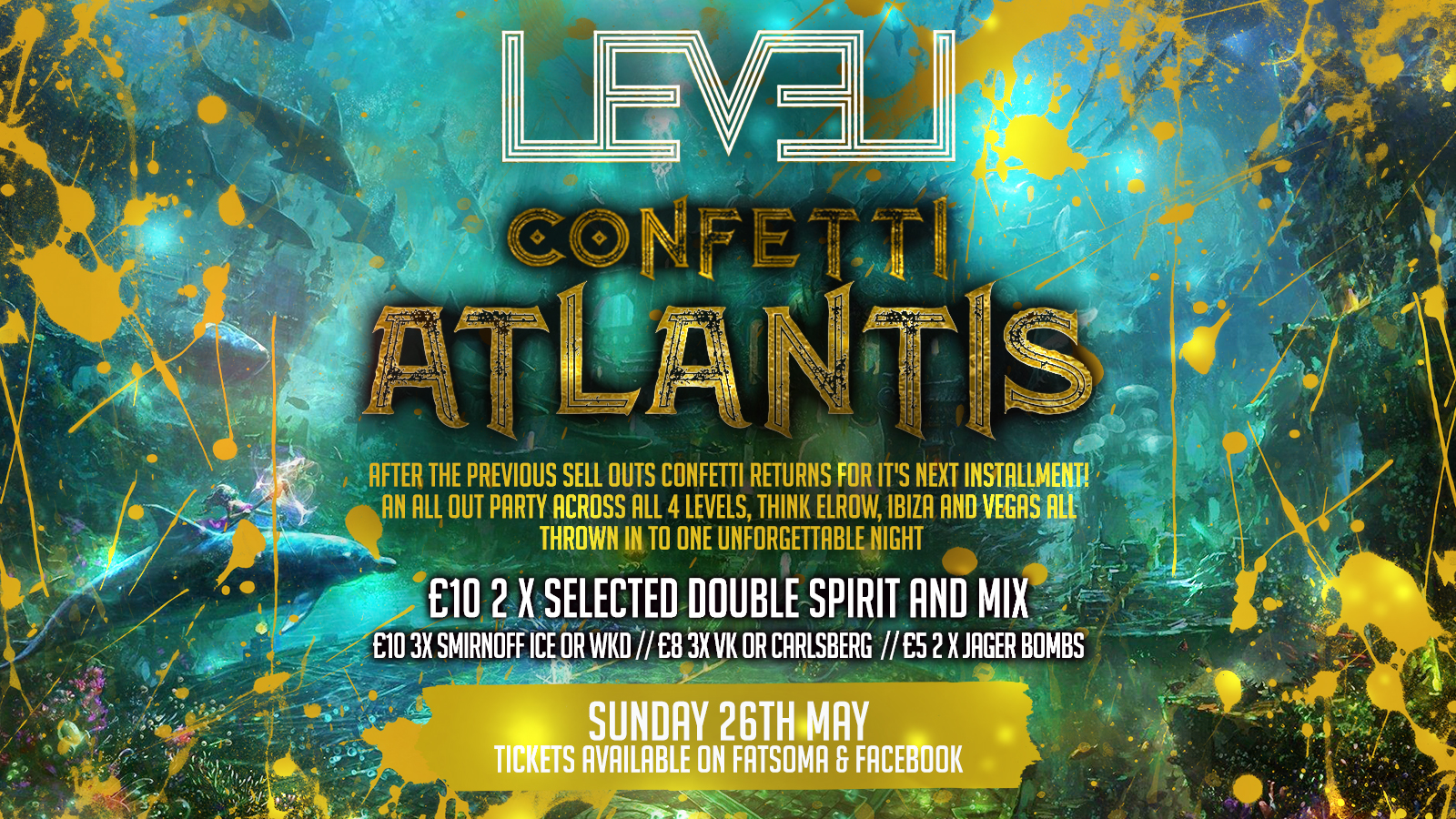 Bank Holiday Sunday Confetti Presents Atlantis