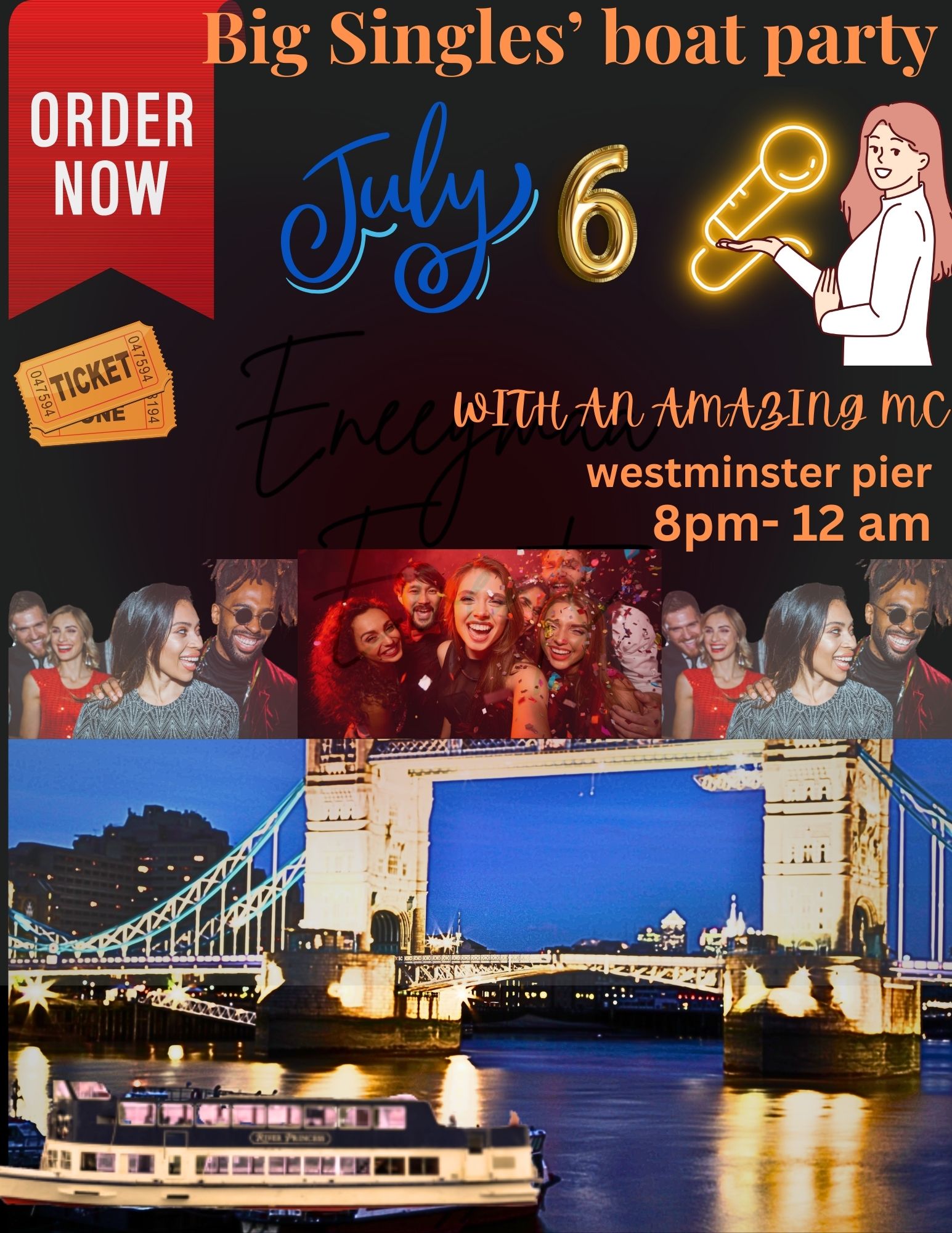 Big singles; boat party; EXTRAVAGANZA!!! at boat saphire, westminster ...