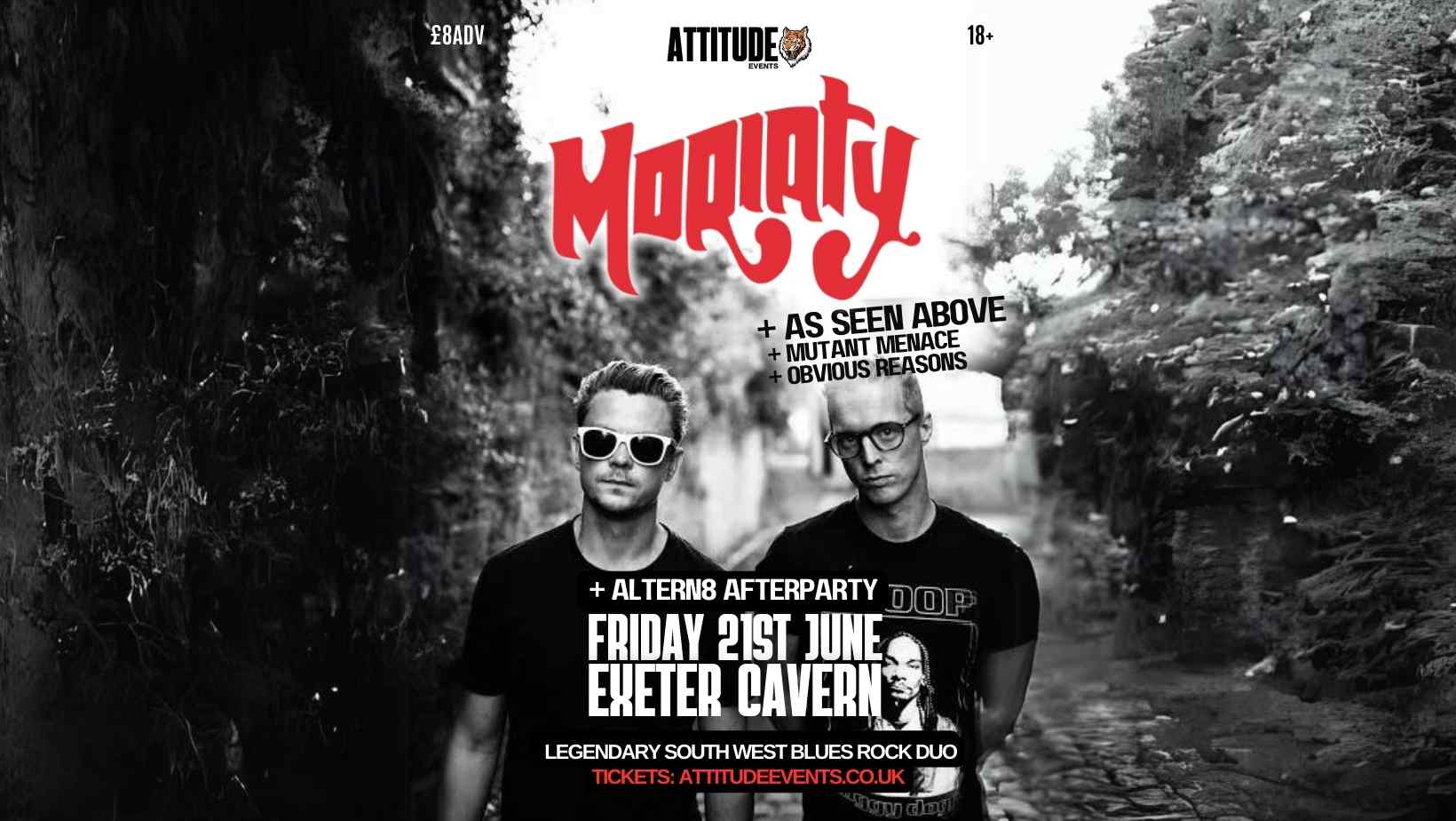 Moriaty ✘ As Seen Above ✘ Mutant Menace ✘ Obvious Reasons @ Cavern, Exeter