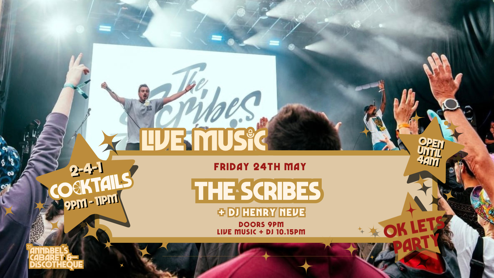 Live Music: THE SCRIBES // Annabel’s Cabaret & Discotheque