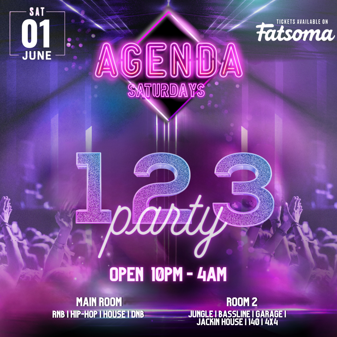 AGENDA SATURDAYS: 123 PARTY – TONIGHT