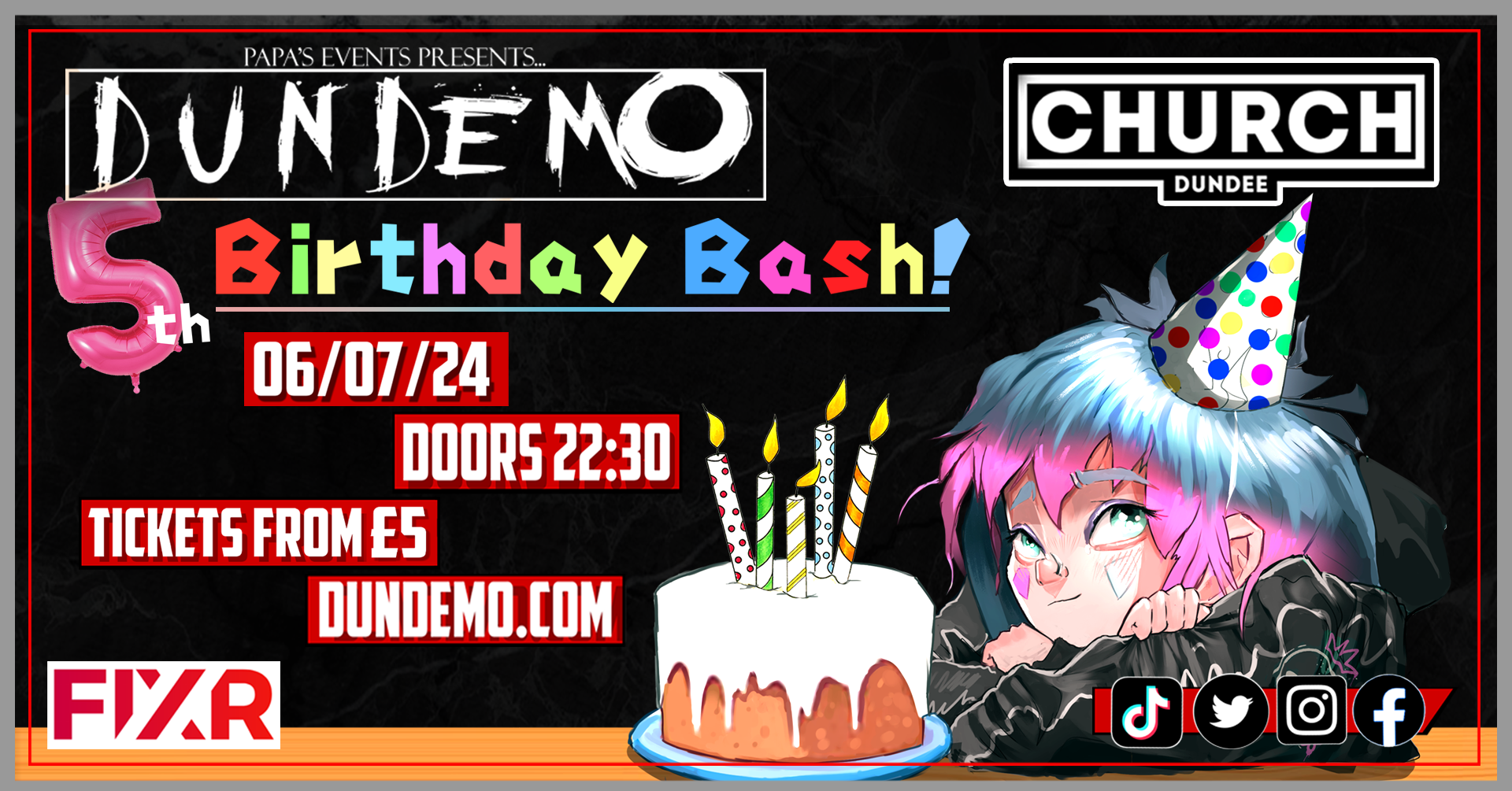 Dundemo 5th Birthday Bash (Scotlands Biggest Emo / Pop-Punk Club Night)