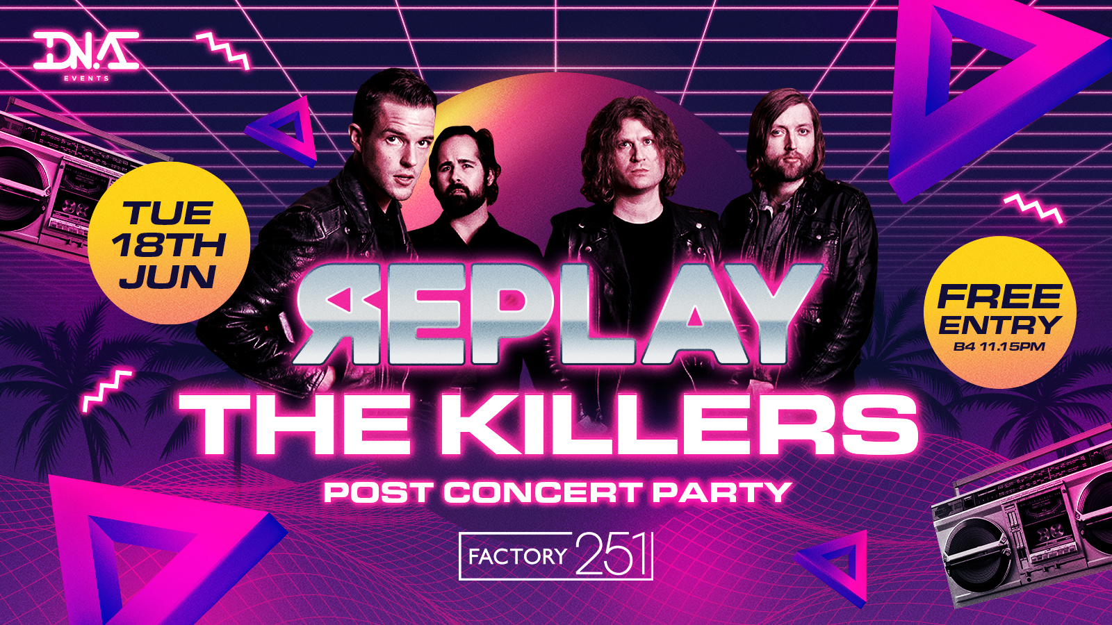 Replay Tuesdays – Free Entry – The Killers Afterparty 🚀
