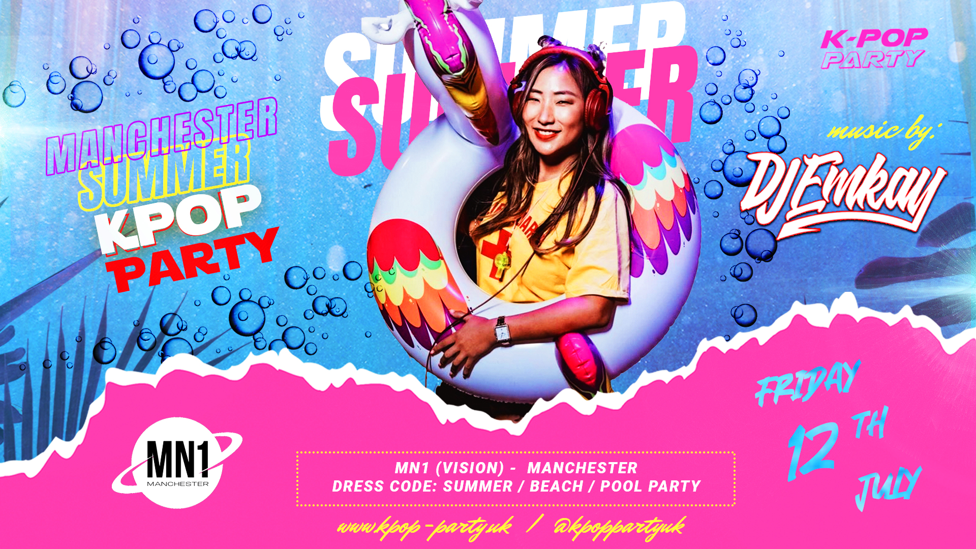 Manchester K-POP  Summer Party with DJ EMKAY – Friday 12th July