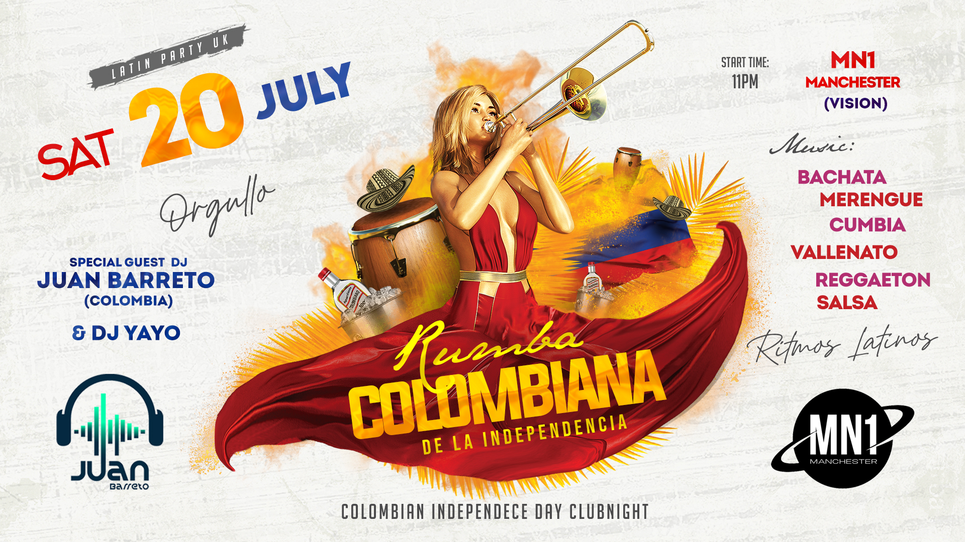 LATIN PARTY MANCHESTER – RUMBA COLOMBIANA DE LA INDEPENDENCIA | SATURDAY 20TH JULY