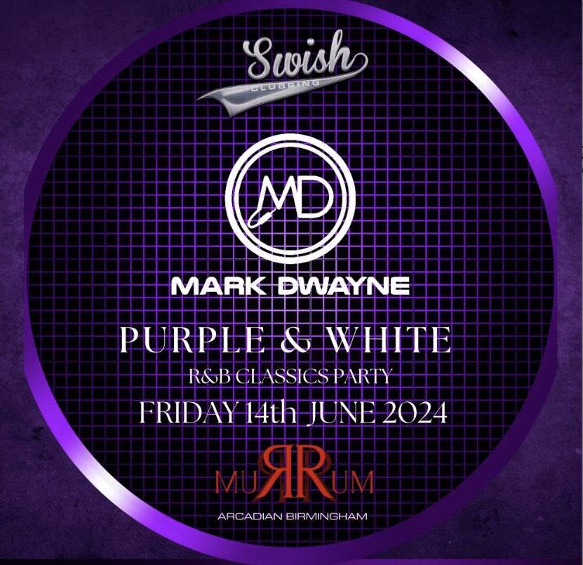 Mark Dwayne Purple & White Party – A lavish white & Purple colour theme and night of R&B Classics.