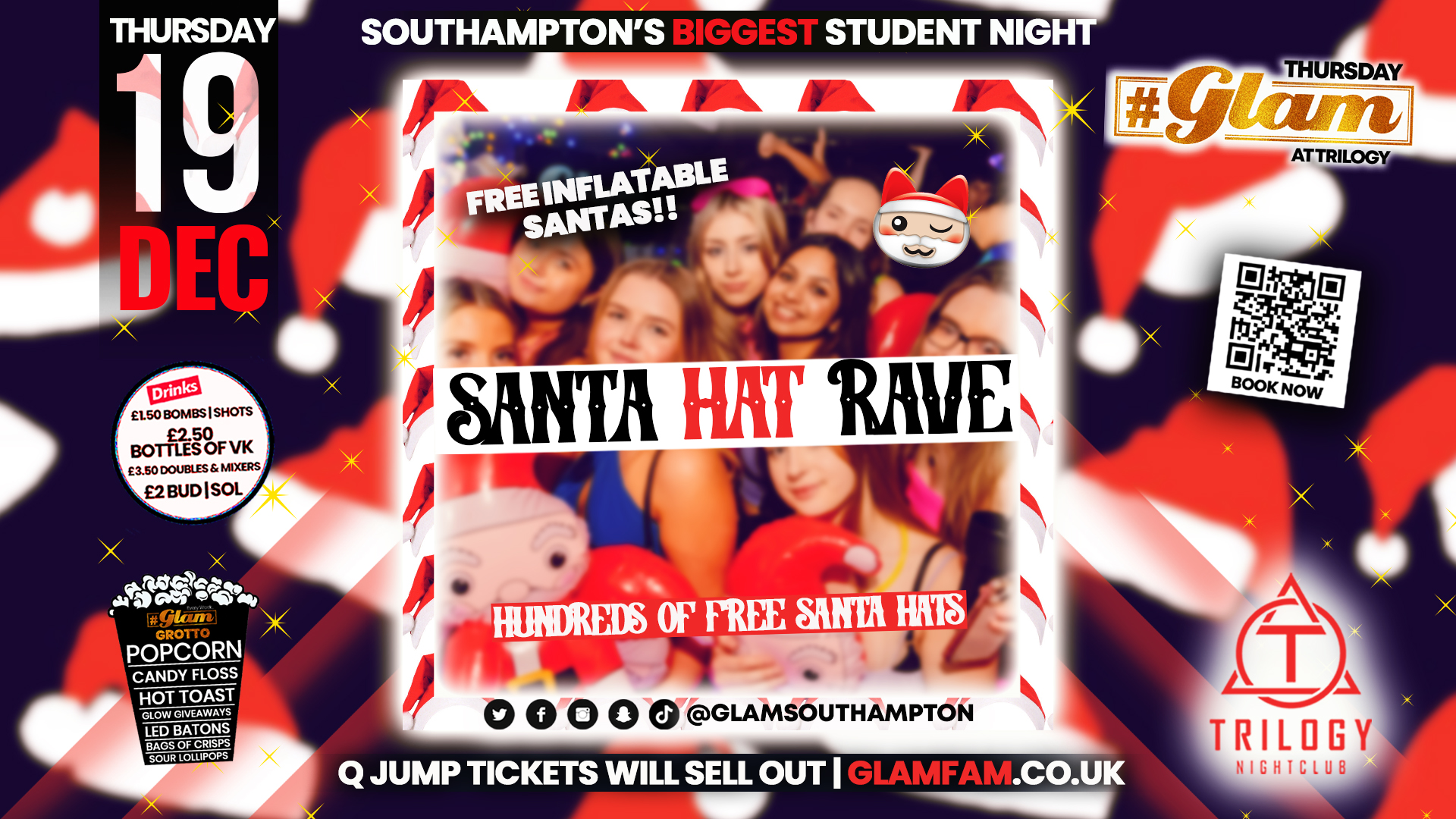 Glam – 🎅﻿ SANTA HAT RAVE! 🧑🏾‍🎄 | Southampton’s Biggest Week Night 😻