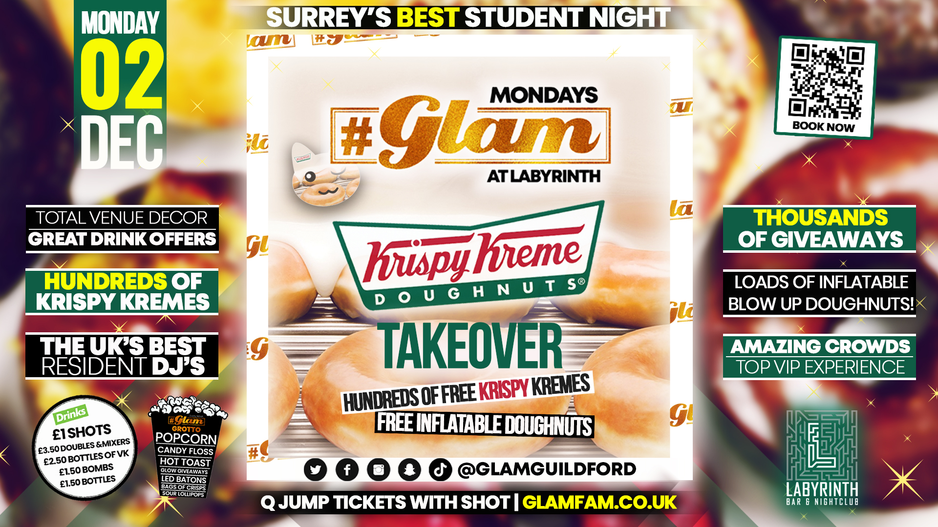 Glam – ﻿﻿🍩 GLAM KRISPY KREME TAKEOVER! 🍩 Surrey’s Wildest Student Events! Mondays at Labs 😻