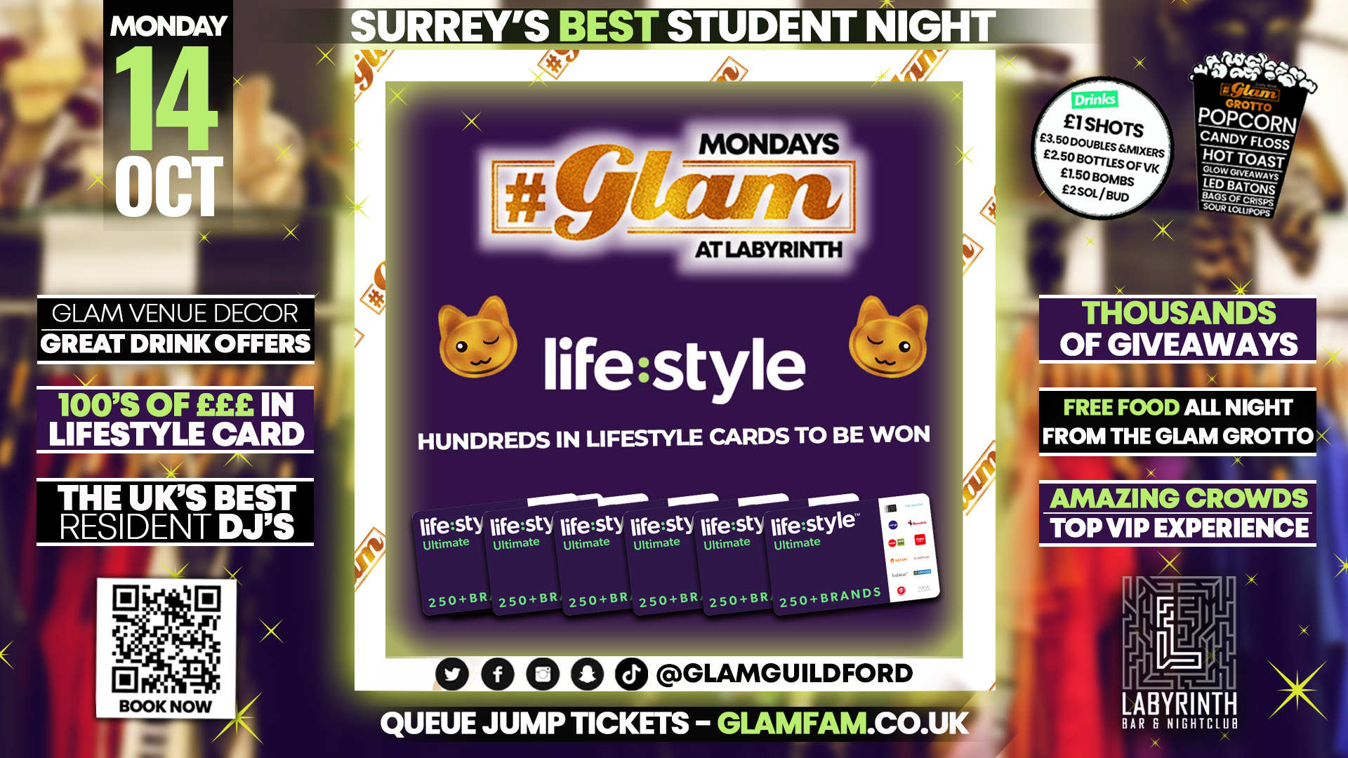 Glam – 🙋🏽‍♂️ LIFESTYLE CARD GIVEAWAY! 🙋‍♀️ Surrey’s Wildest Student Events! Mondays at Labs 😻