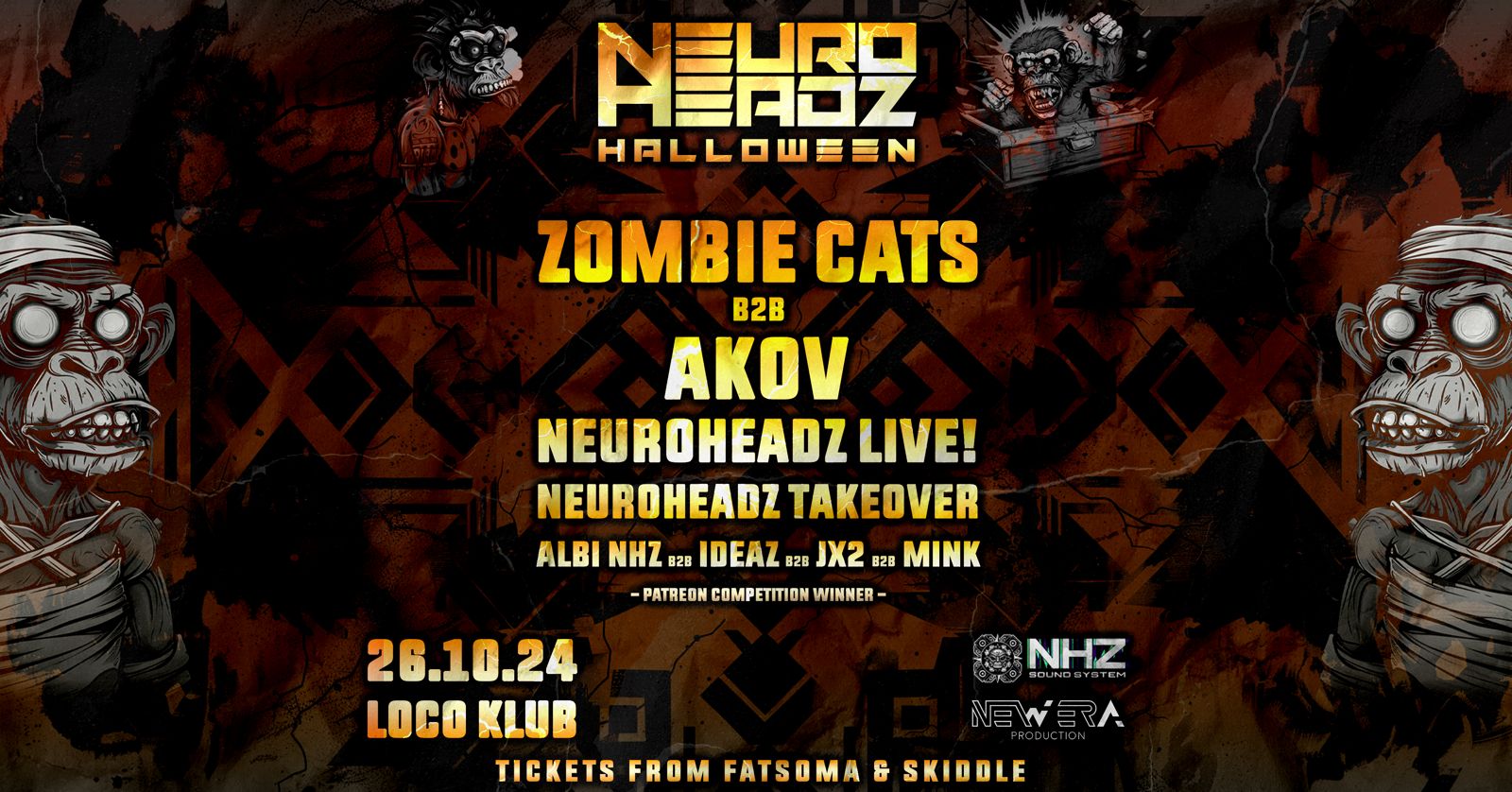 Neuroheadz Halloween – Zombie Cats b2b Akov / Neuroheadz Live