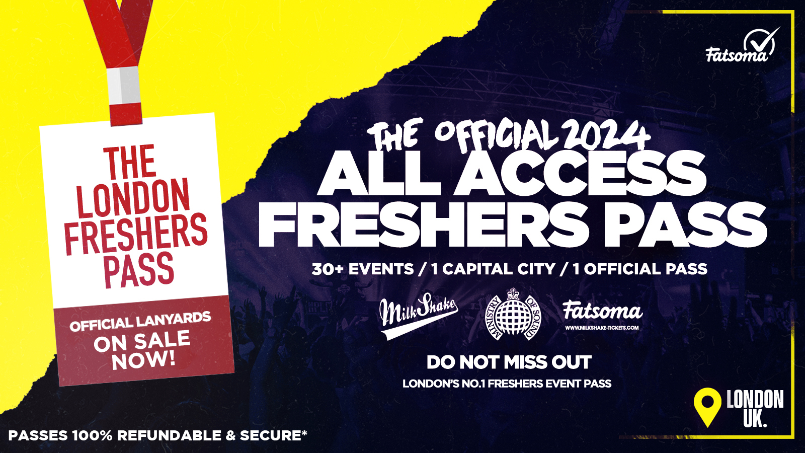 The Official All Access London Freshers Pass 2024  🚨ON SALE NOW! 🚨 | London Freshers Week 2024