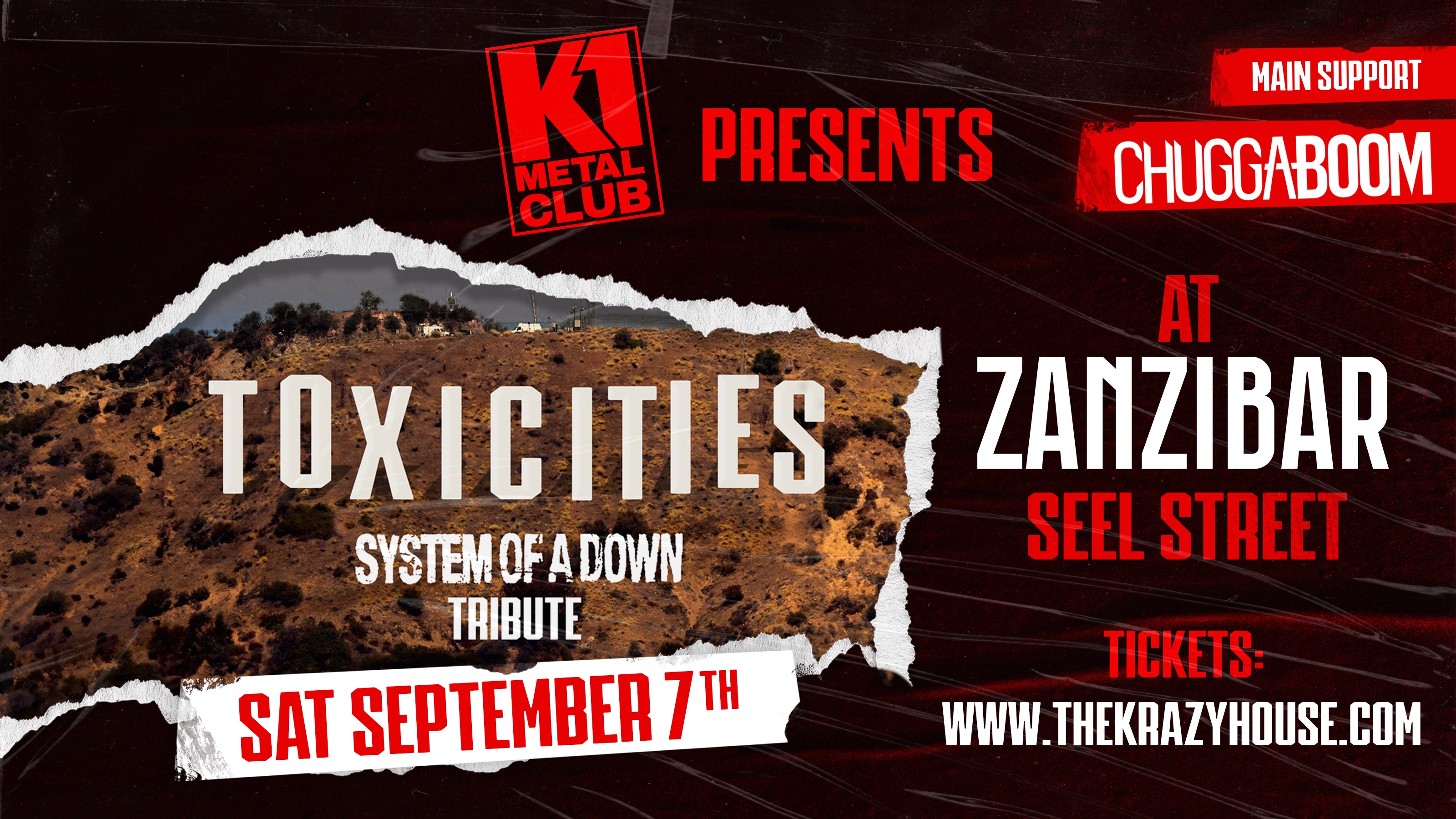 TOXICITIES (SYSTEM OF A DOWN TRIBUTE) WITH CHUGGABOOM & FREYA GOES WEST AT ZANZIBAR