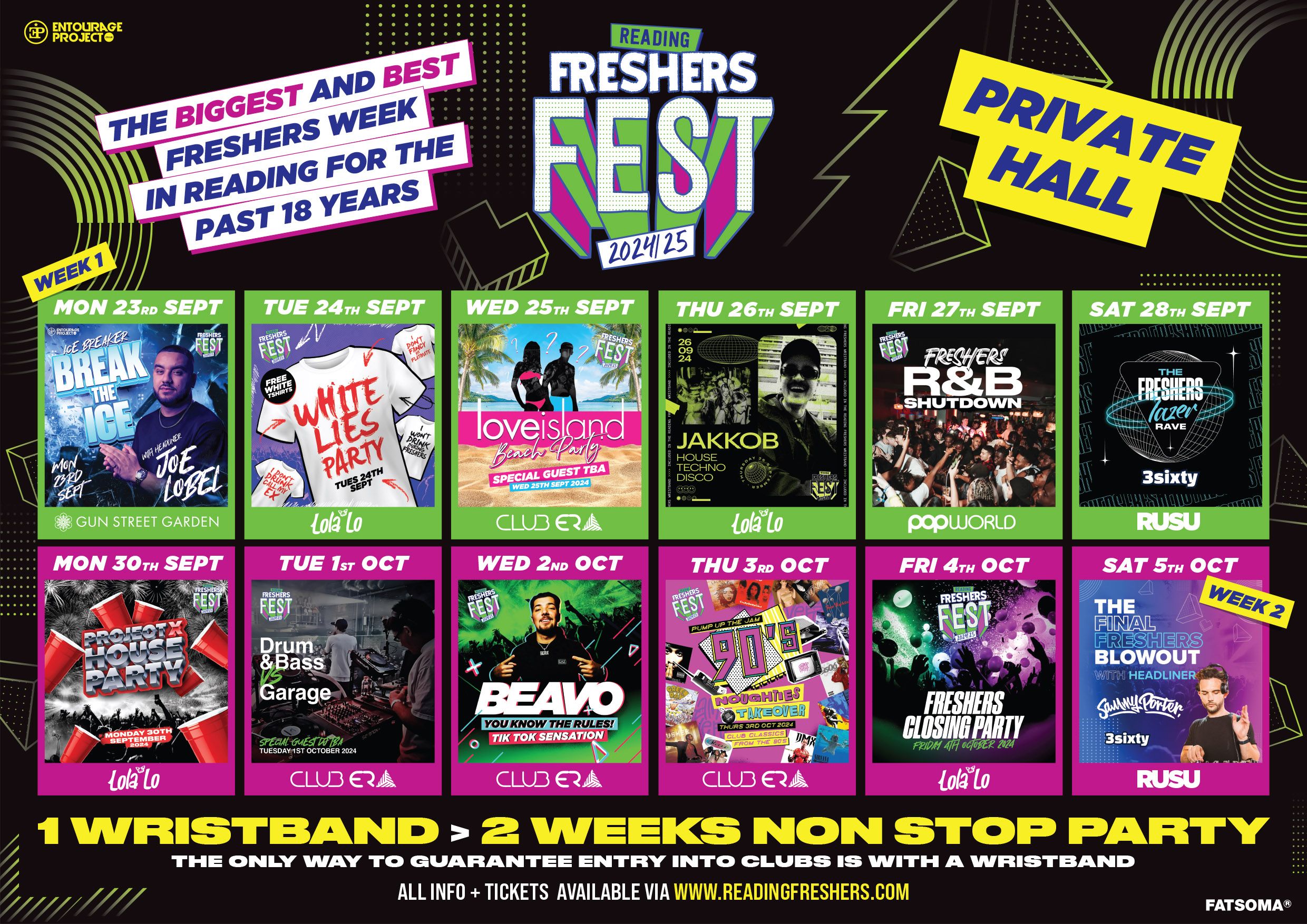 Private Halls Reading Freshers Fest 24/25 🎪 FINAL 50 WRISTBANDS