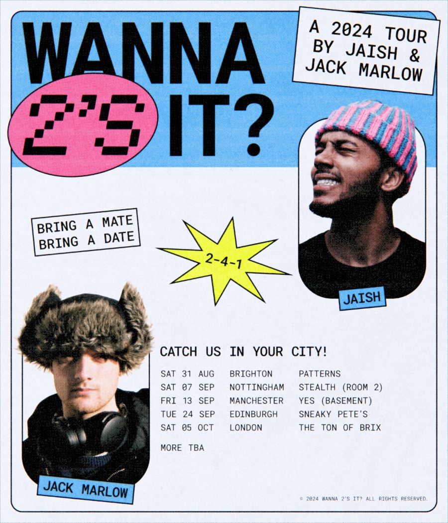 Jack Marlow x Jaish (‘Wanna 2’s It?’ Tour) at Stealth Saturdays – Plus more rooms of music at Stealth vs Rescued (Nottingham).