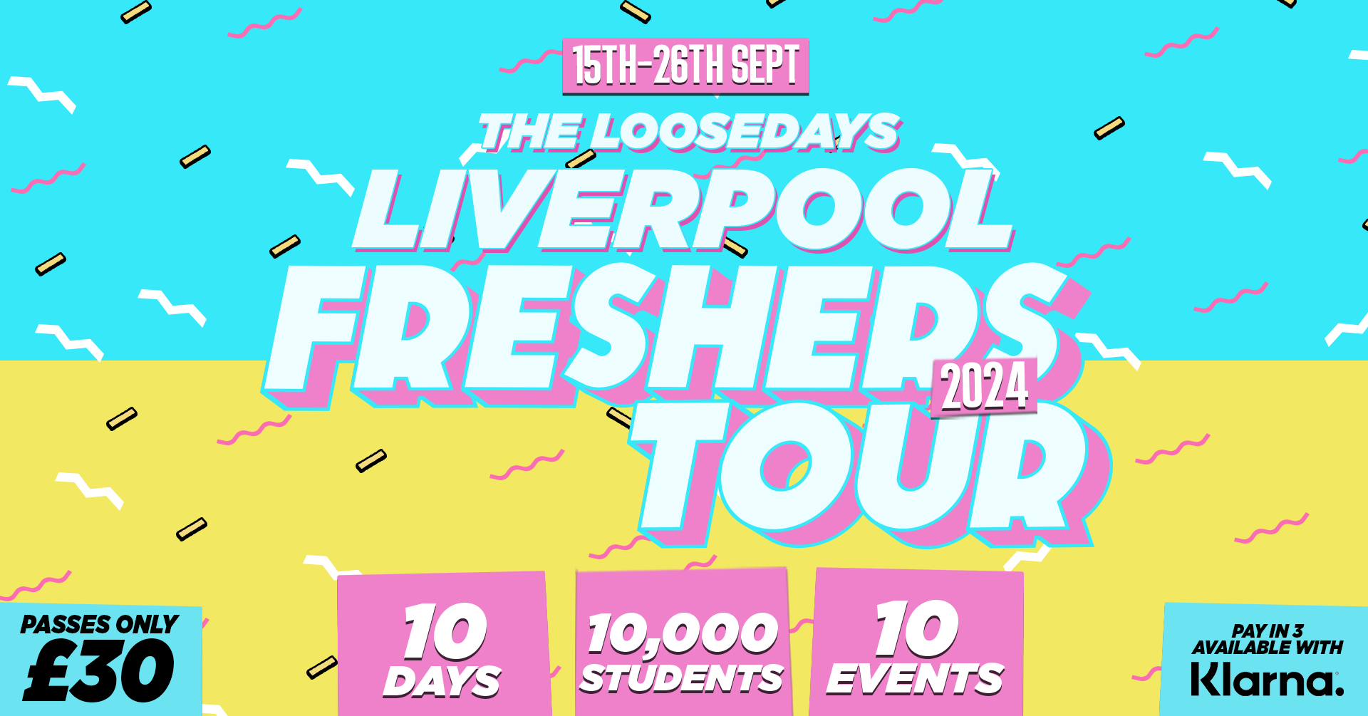 THE LOOSEDAYS LIVERPOOL FRESHERS TOUR 💞🪩 HOPE UNIVERSITY | 7+ DAYS… 10+ EVENTS FOR JUST £5 // INCLUDES TROPILOCO @ BAABAR, UNIT.90 @ ARTS CLUB + MORE! (ALL TICKETS FULLY REFUNDABLE IF YOU DON’T GET INTO UNI)