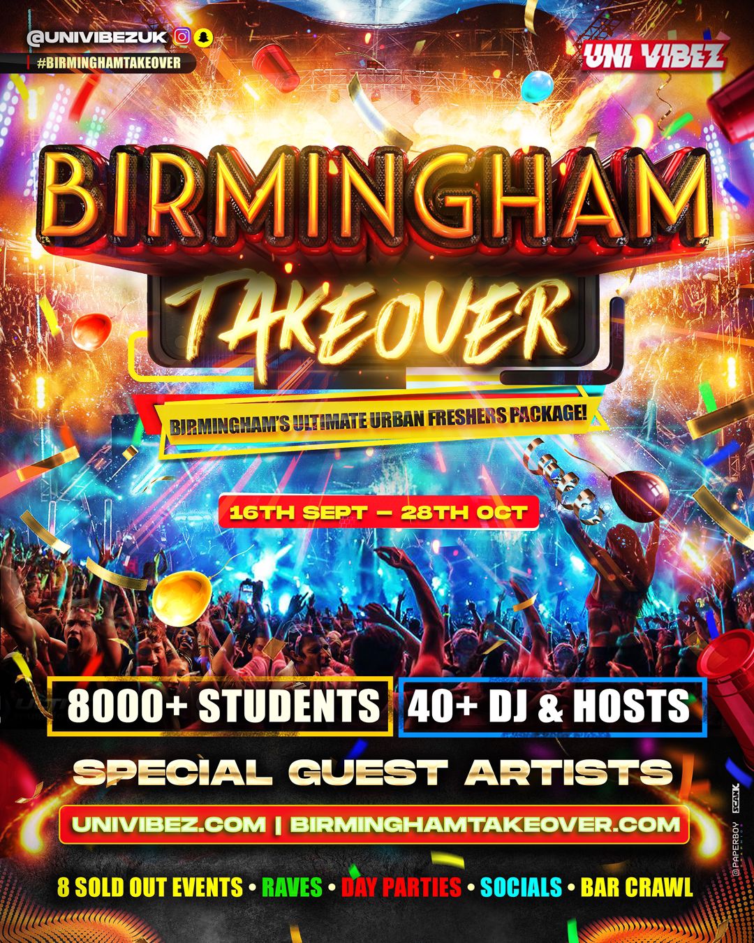 BIRMINGHAM TAKEOVER – The Ultimate Urban Freshers Package