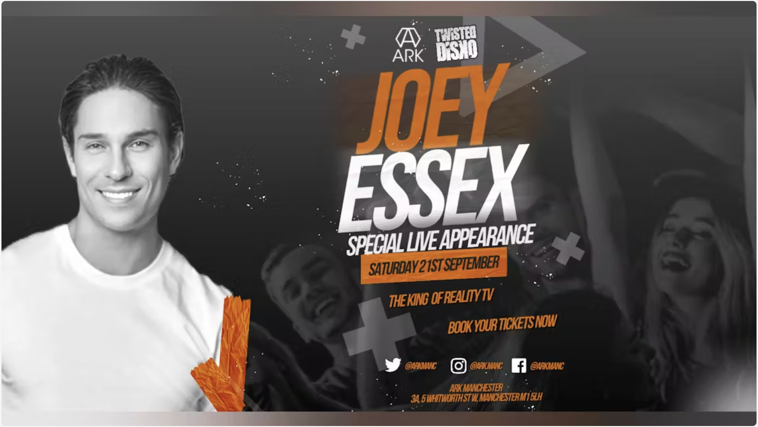#Ark Saturdays: Twisted Disko – Hosted by Joey Essex – FREE ENTRY 🎟