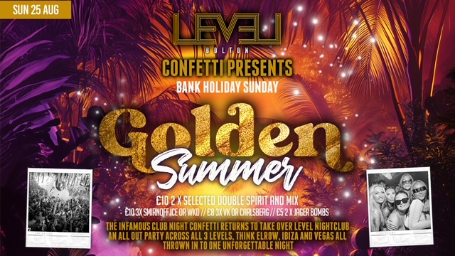 Bank Holiday Sunday Confetti Presents Golden Summer