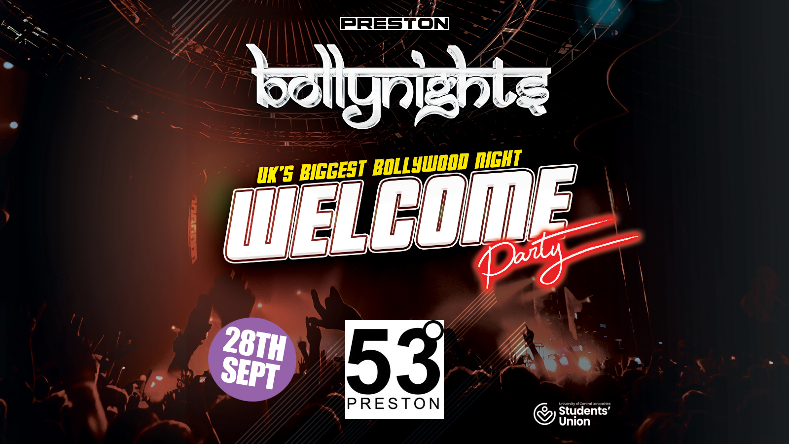 Bollynights Preston – Welcome Party | Saturday 28th September | 53 Degrees