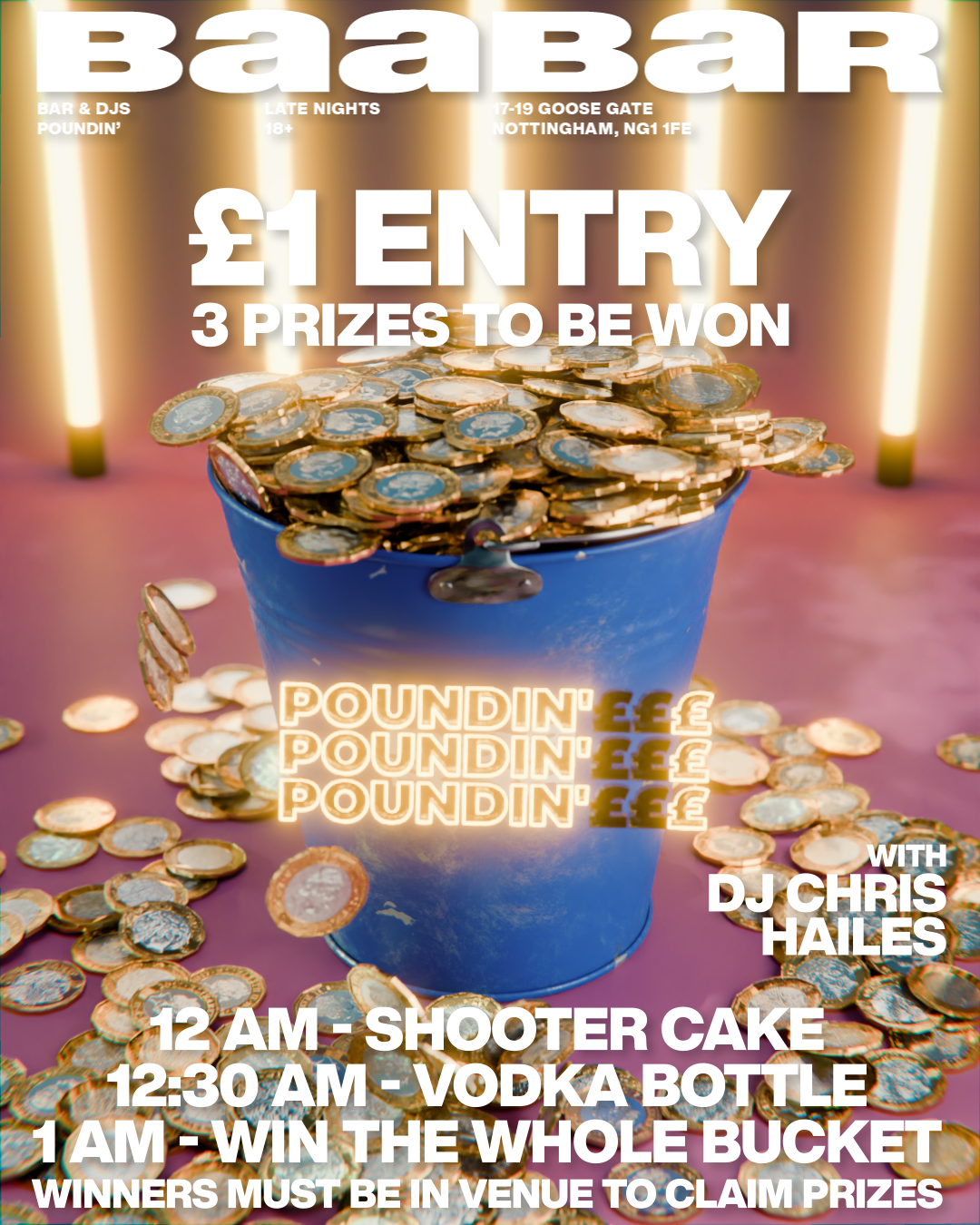 Poundin’ Tuesdays, CASH PRIZES EVERY TUESDAY